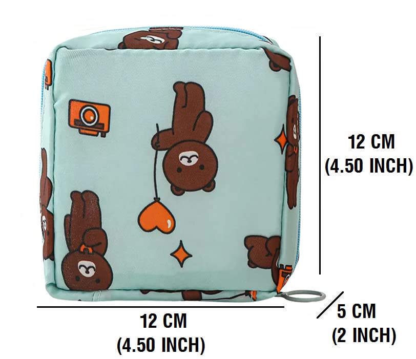 Luxula Portable Mini Fashion Sanitary Napkin Pouch - Waterproof Zipper Travel Organizer for Nursing Pads, Cosmetics & Jewelry Storage - Perfect for Women & Girls (Sky Blue) - Ideal for Travel, Gym, Work & Daily Essentials Organization