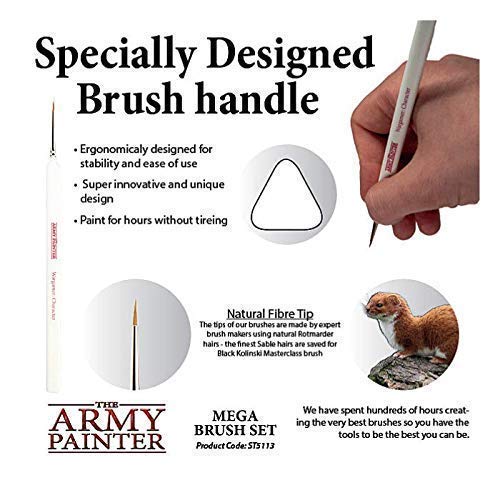 The Army Painter Wet Palette & Hydro Pack Mega Brush Set - Professional Miniature Painting Kit with Storage for Brushes & Complete Refill Pack - Perfect for Warhammer, D&D, and Tabletop Gaming