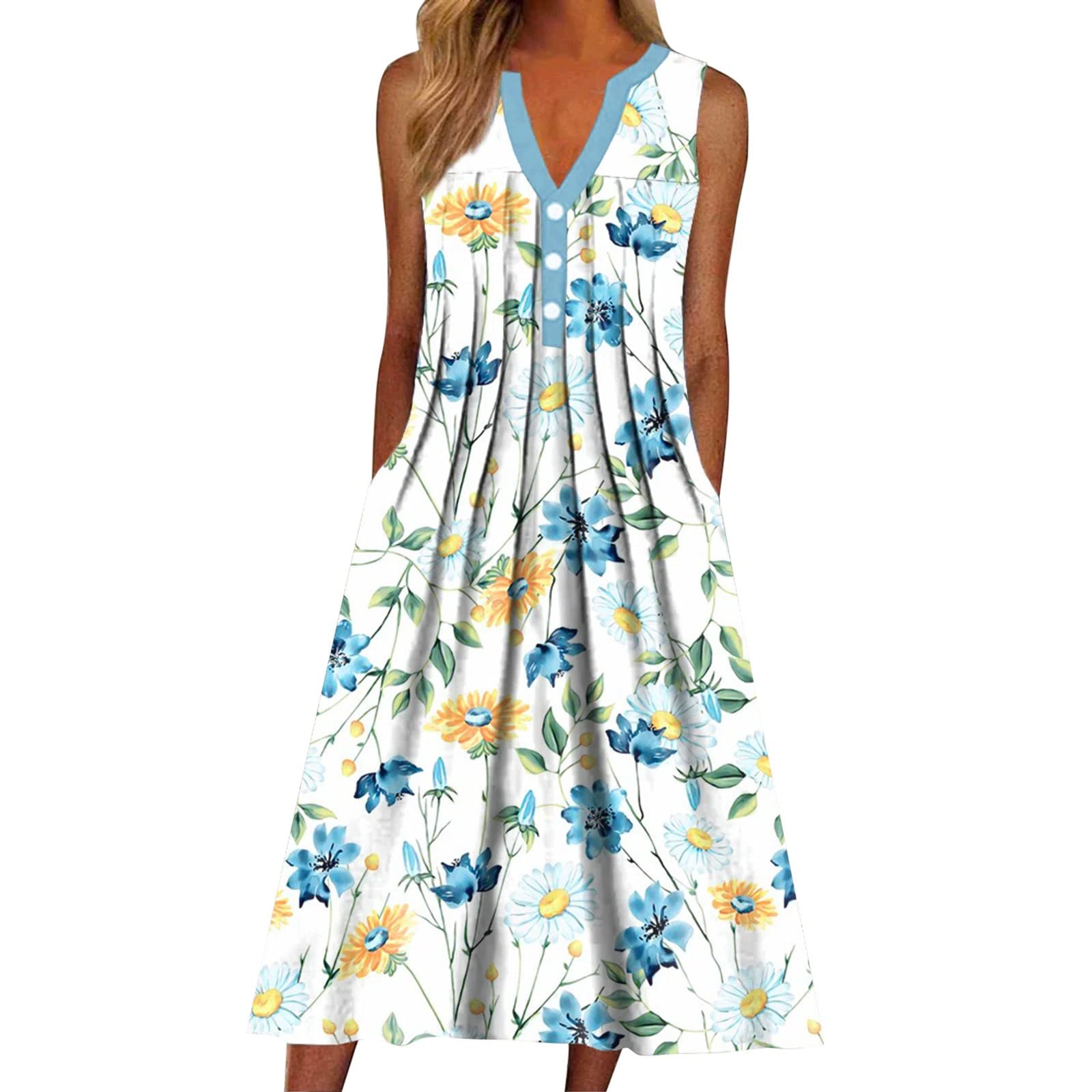 2023 Women's Summer & Spring Dresses - Cute Cold Shoulder Boho T-Shirt Maxi Dress in Petite Length | Perfect for Beach Vacations, Date Nights & Casual Outings