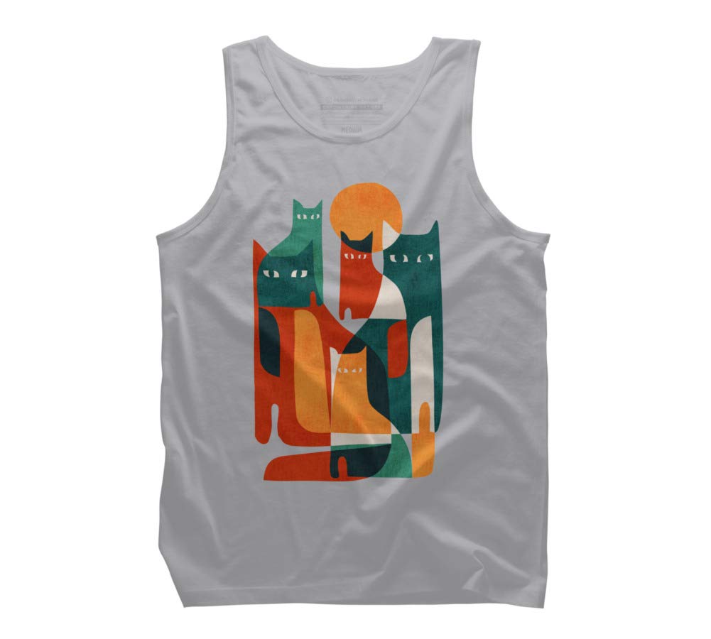 Men's Cat Graphic Tank Top - Casual Summer Wear