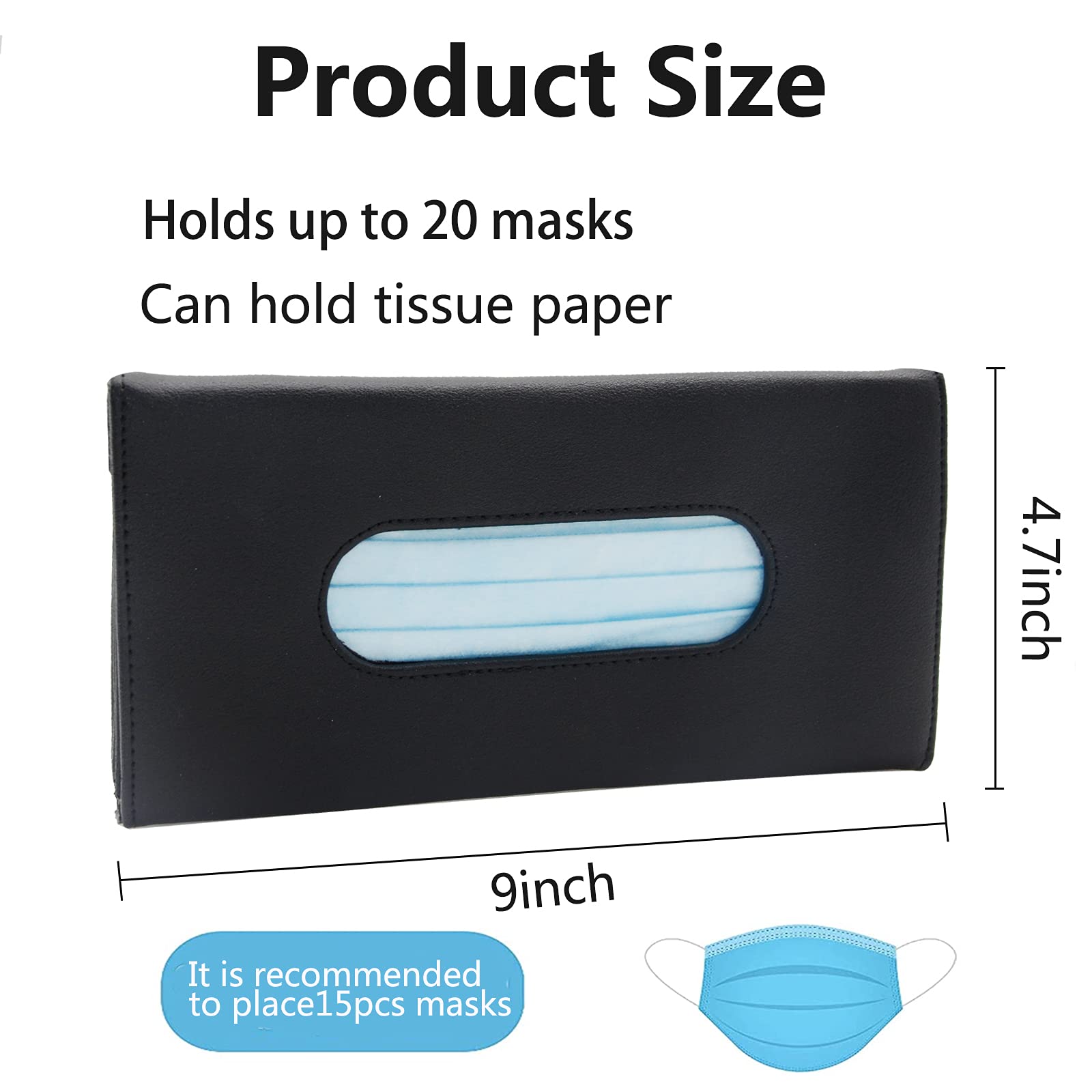 Car Sun Visor Tissue Holder - PU Leather Napkin & Mask Storage Organizer for Vehicle | Perfect for Backseat Passengers, Road Trips & Daily Commute