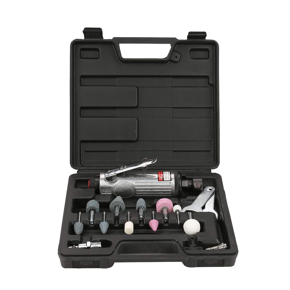 Air Orbital Sander | Pneumatic Metal Polishing Grinder | Die Grinder Tool Kit for Metalworking & Woodworking | Perfect for Automotive Repair, DIY Projects & Professional Workshops