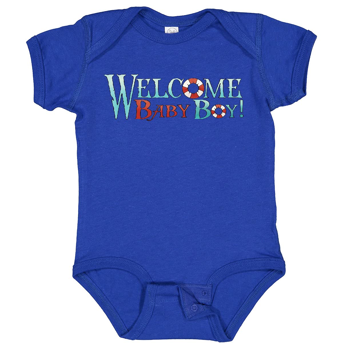 Inktastic Nautical Welcome Baby Boy Bodysuit - Cute & Comfortable Newborn Outfit for Baby Showers, Birth Announcements & Photo Shoots