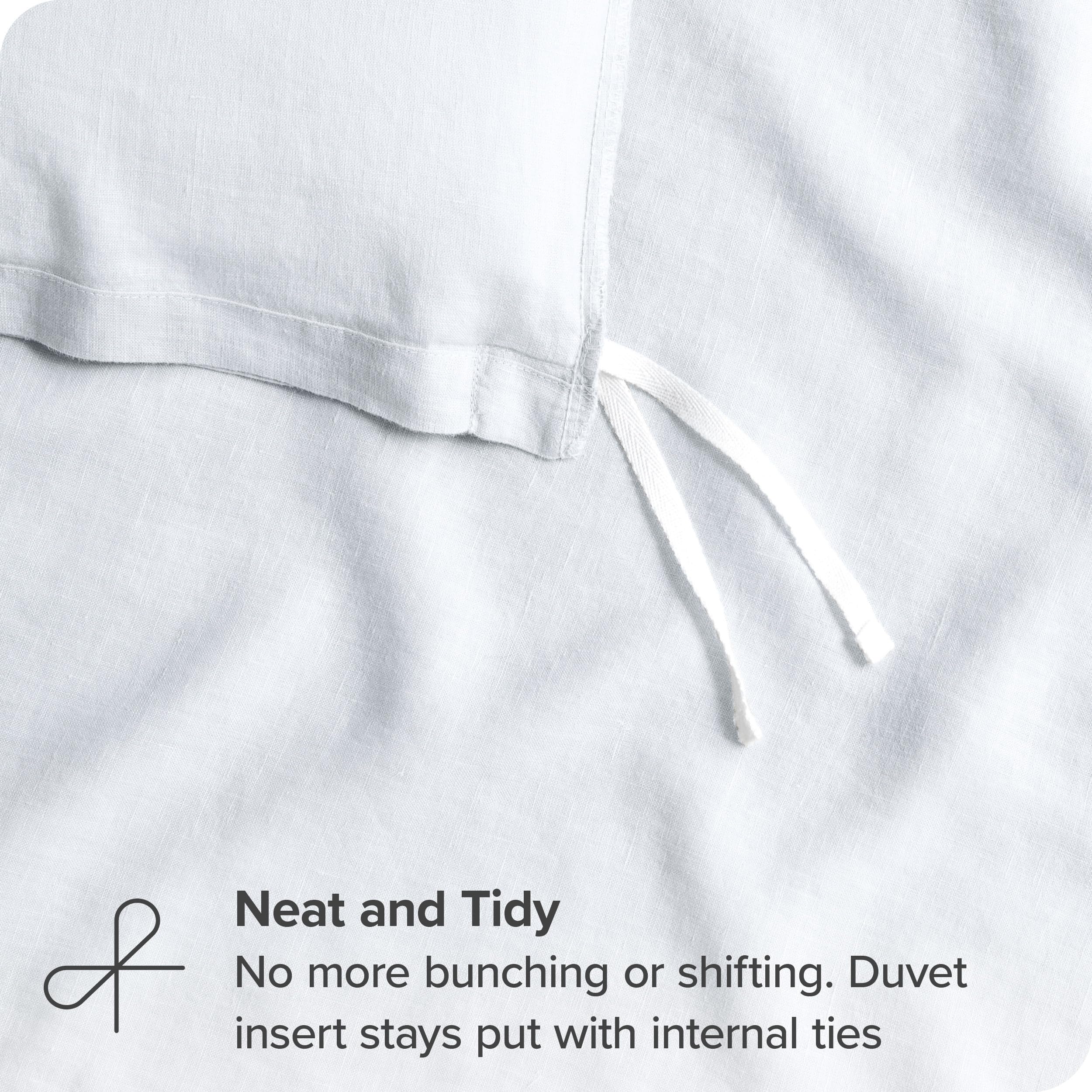 Bare Home Queen Duvet Cover Set - 100% European Linen Bedding - Breathable, Durable & Soft White - Includes Duvet Cover & Pillow Shams (Full/Queen Size) - Perfect for Luxury Bedroom Decor & All-Season Comfort