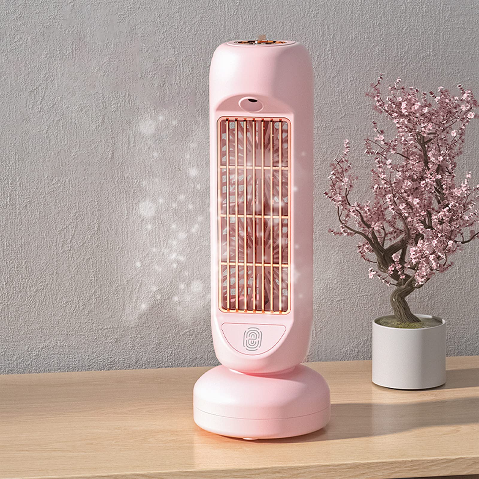 Portable USB Air Conditioner & Humidifier - 3-Speed Mini Personal Cooling Fan with Auto Head Shaking & Remote Control for Home, Bedroom, Office - Stay Cool While Working, Sleeping or Relaxing
