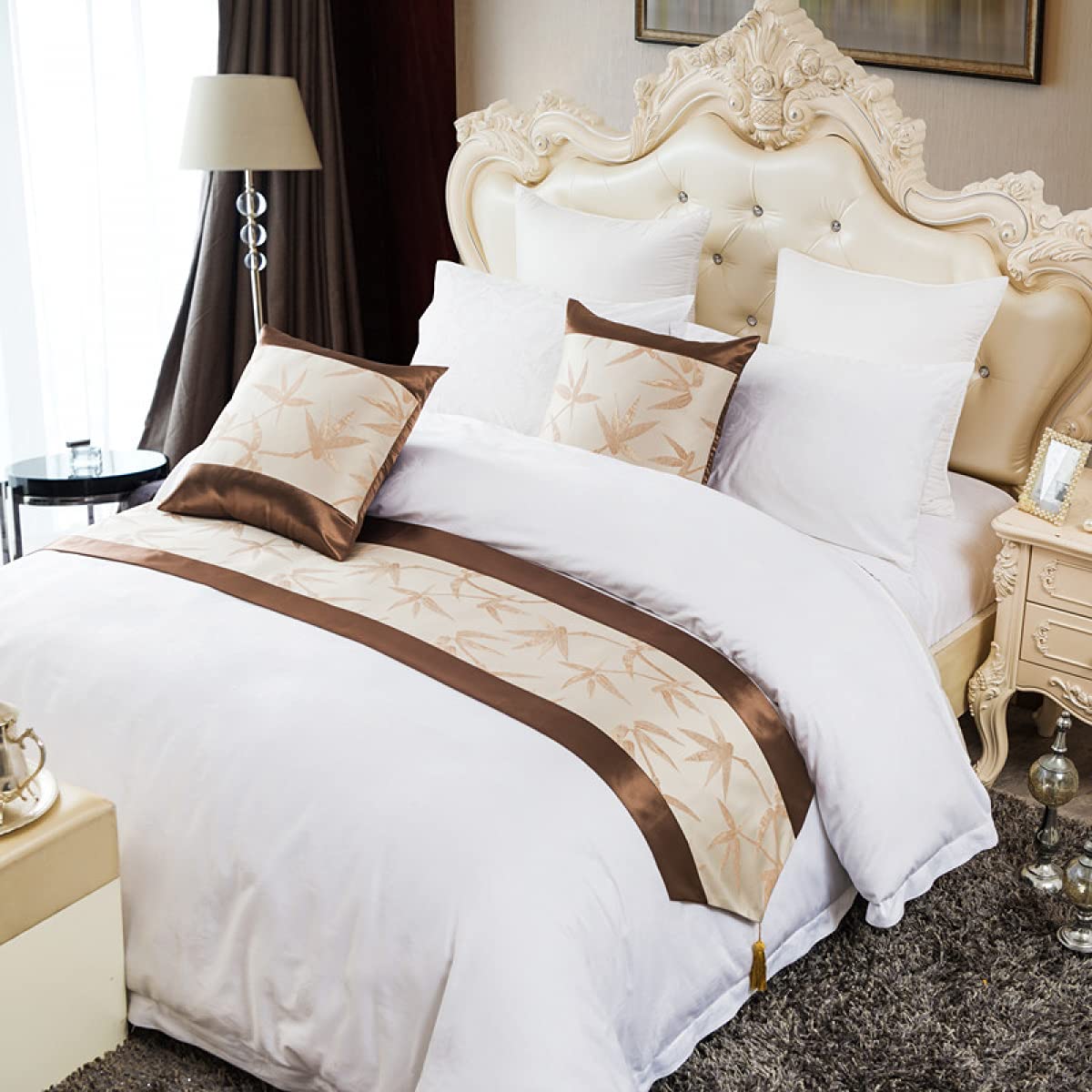Luxury Hotel Style Bed Runner Scarf - Queen Size Smooth Bedding Set with Matching Pillows for Home Decor | Perfect for Master Bedroom, Guest Room & Airbnb Styling