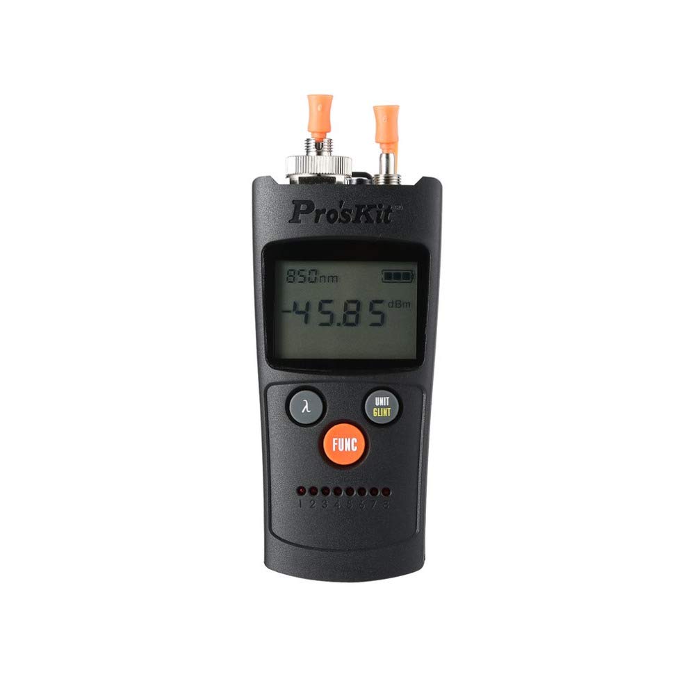 Pro39'skit MT-7602 4-in-1 Fiber Optic Power Meter with Six Wavelength Testing | Network Cable Tester & Visual Fault Locator | LED Flashlight for Telecom, Data Center & Home Network Maintenance