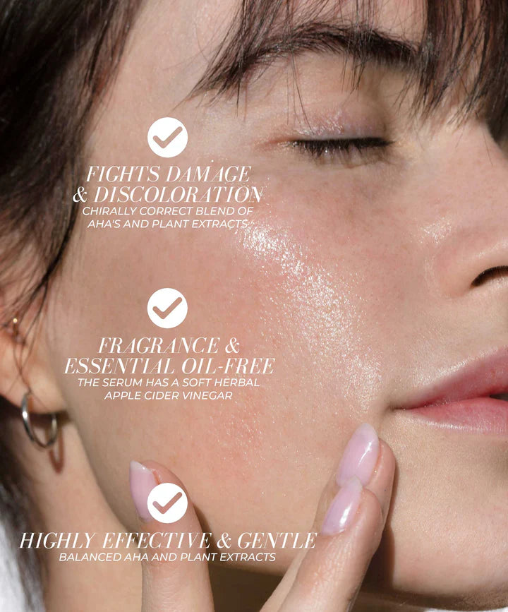 Clear + Bright Mandelic Acid Serum Drops for Acne & Hyperpigmentation - Brightening Facial Treatment for Glowing Skin | Perfect for Nighttime Skincare Routine