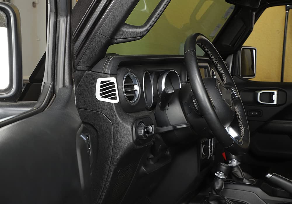 White Dashboard Side Air Vent Cover Trim Decor for Jeep Wrangler JL & Gladiator JT (2018+ Models) - Interior Accessories Upgrade for Off-Road & Daily Driving