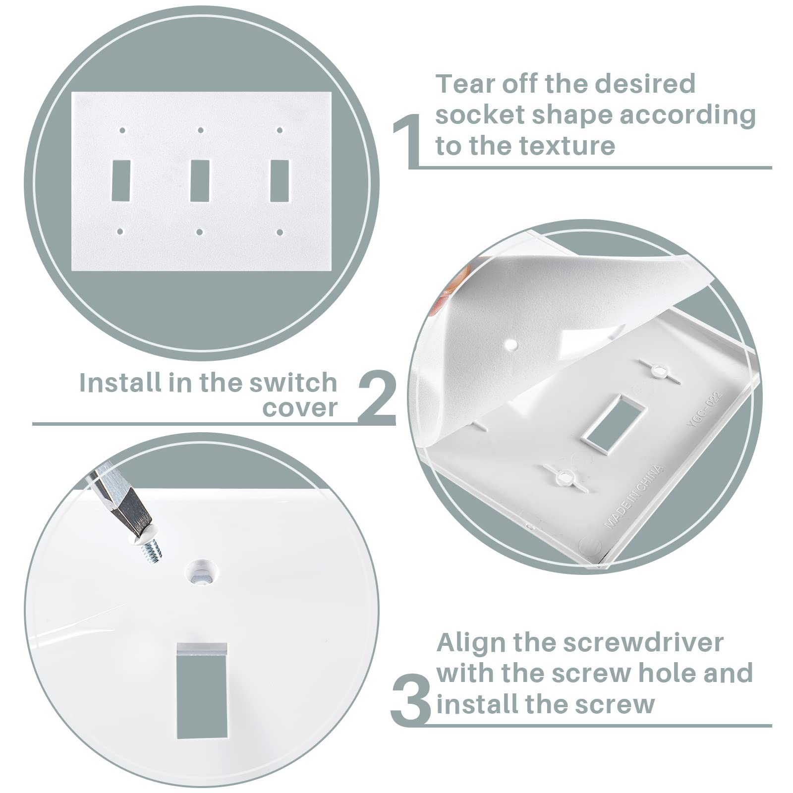 30-Pack White Weatherproof Wall Plate Insulation Gaskets - Outlet & Switch Sealer Pads for Single, Double & Triple Gang Switches - Improve Energy Efficiency & Reduce Drafts in Homes & Offices
