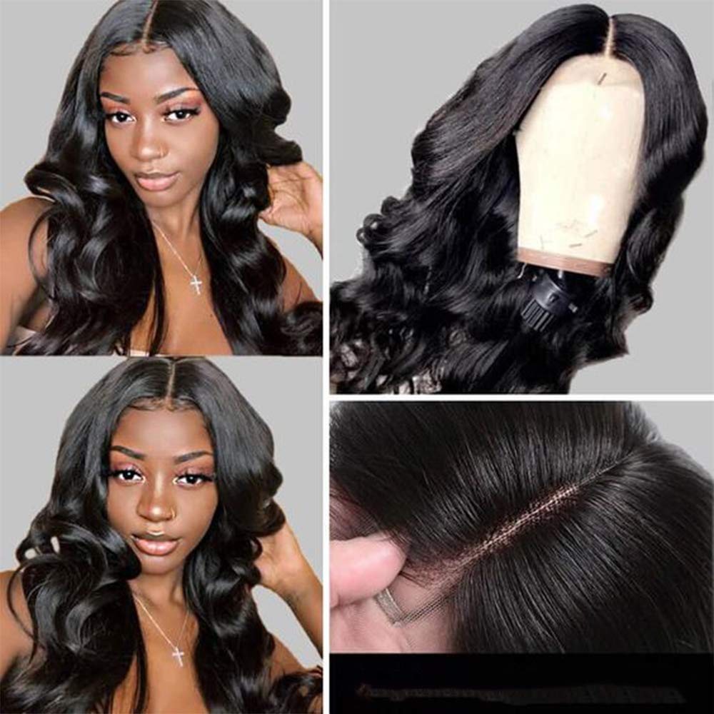 13x6 Lace Front Wig Brazilian Human Hair - Pre Plucked Bleached Knots 10A Body Wave Wig with Baby Hair for Black Women | Small Cap Size Natural Black | Perfect for Daily Wear, Parties & Special Occasions | 10