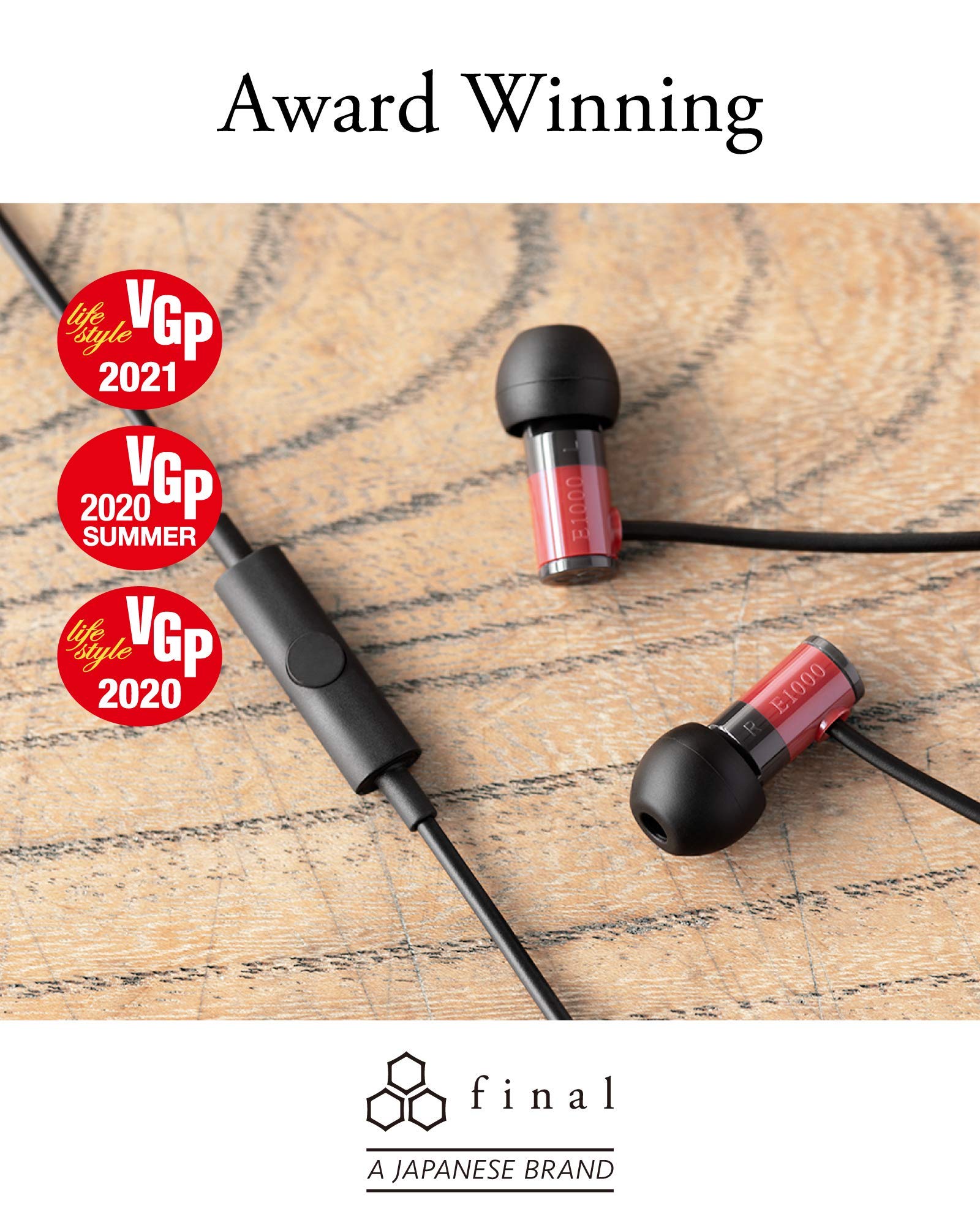 Final Audio E1000C High-Fidelity In-Ear Headphones with Dynamic Drivers & Built-in Mic - Crystal Clear Sound for Music, Gaming & Calls (Black) | Perfect for Commuting, Workouts & Travel
