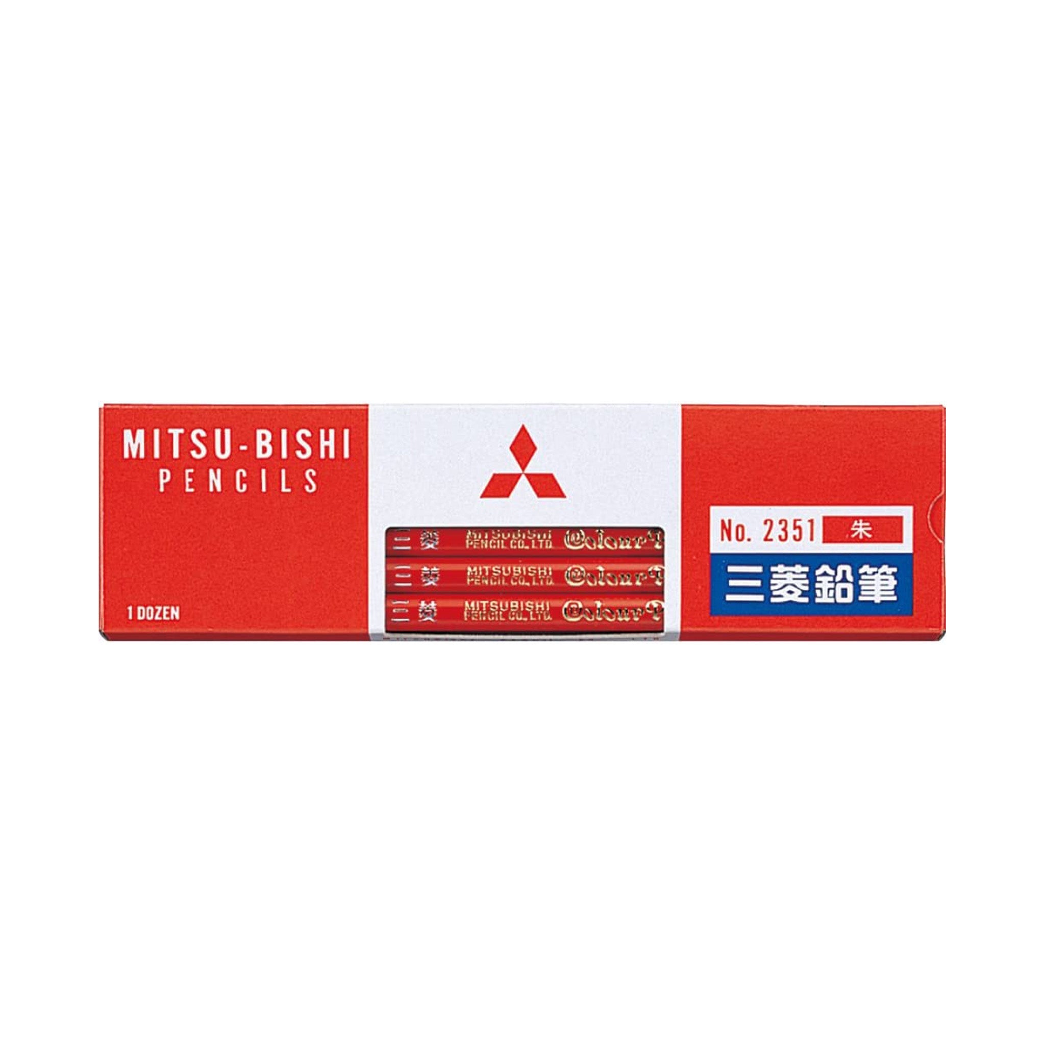 Premium 2351 Vermilion Red Wooden Pencils - 1 Dozen Pack by Uni Mitsubishi | Smooth Writing for School, Office & Art Projects | Vibrant Colored Pencils for Sketching, Coloring & Professional Use
