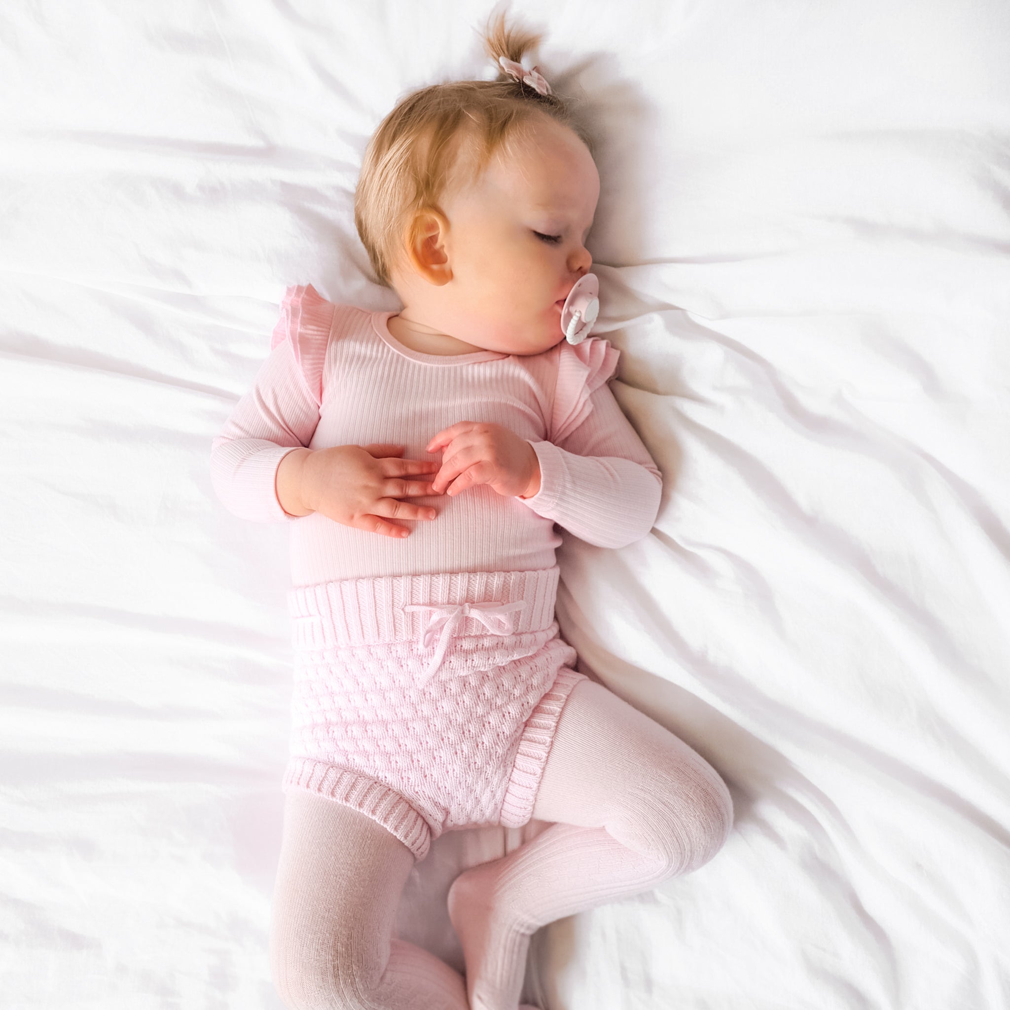 Bubble Knit Bloomers for Babies & Toddlers - Soft Ballerina Pink Leggings | Perfect for Playtime, Dance Class & Photo Shoots