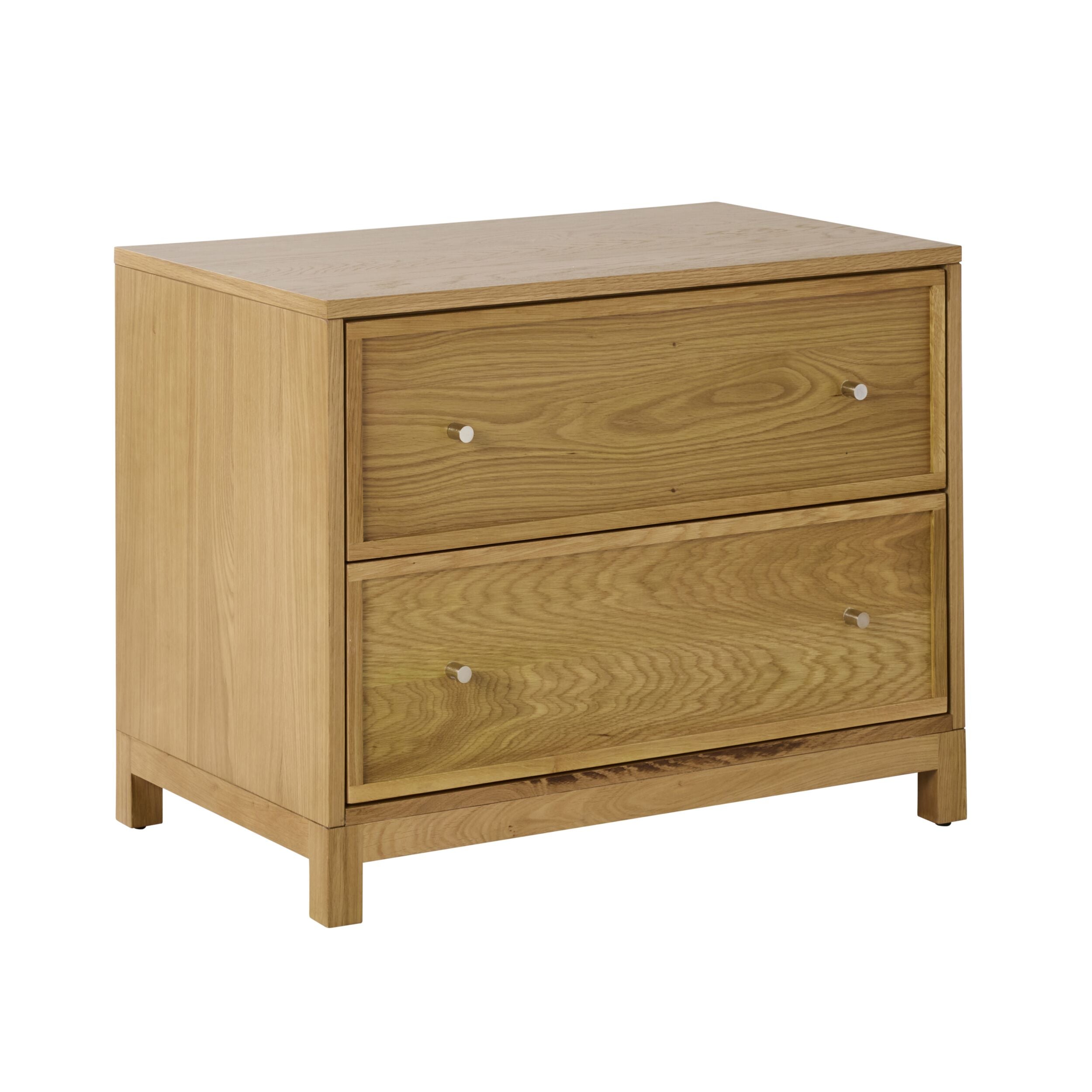 Avalon Large 2 Drawer Nightstand in Light Oak - Modern Bedside Table for Bedroom Storage & Organization