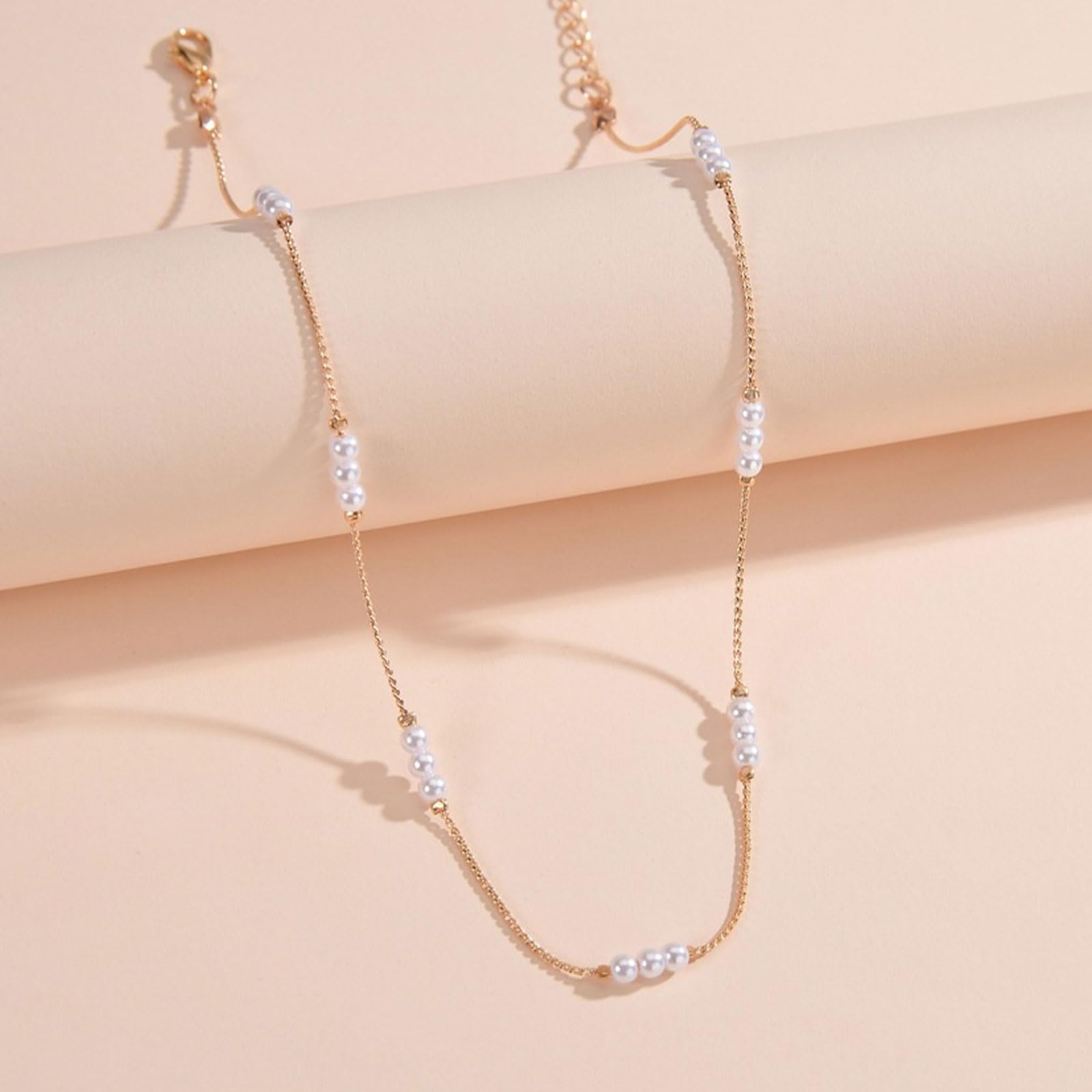 Elegant Pearl Choker Necklace for Women - Handmade Layered Gold Pearl Jewelry, Dainty Prom & Wedding Necklace, Trendy Dress Accessory & Party Favor Gift - Perfect for Weddings, Parties, Proms & Special Occasions