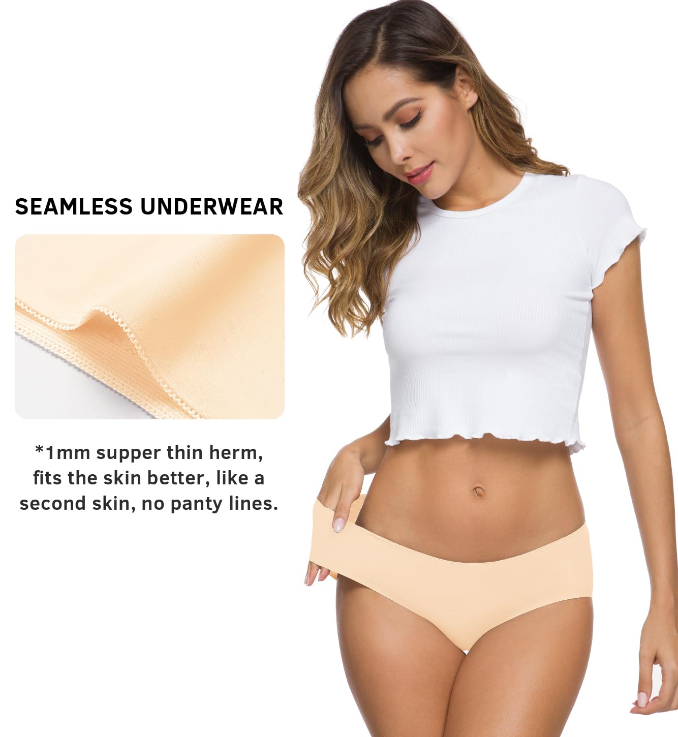 Altheanray Women's Cotton Underwear 6 Pack - Seamless Hipster Bikini Briefs for Everyday Comfort | Soft Breathable Panties for Work, Yoga & Lounge Wear