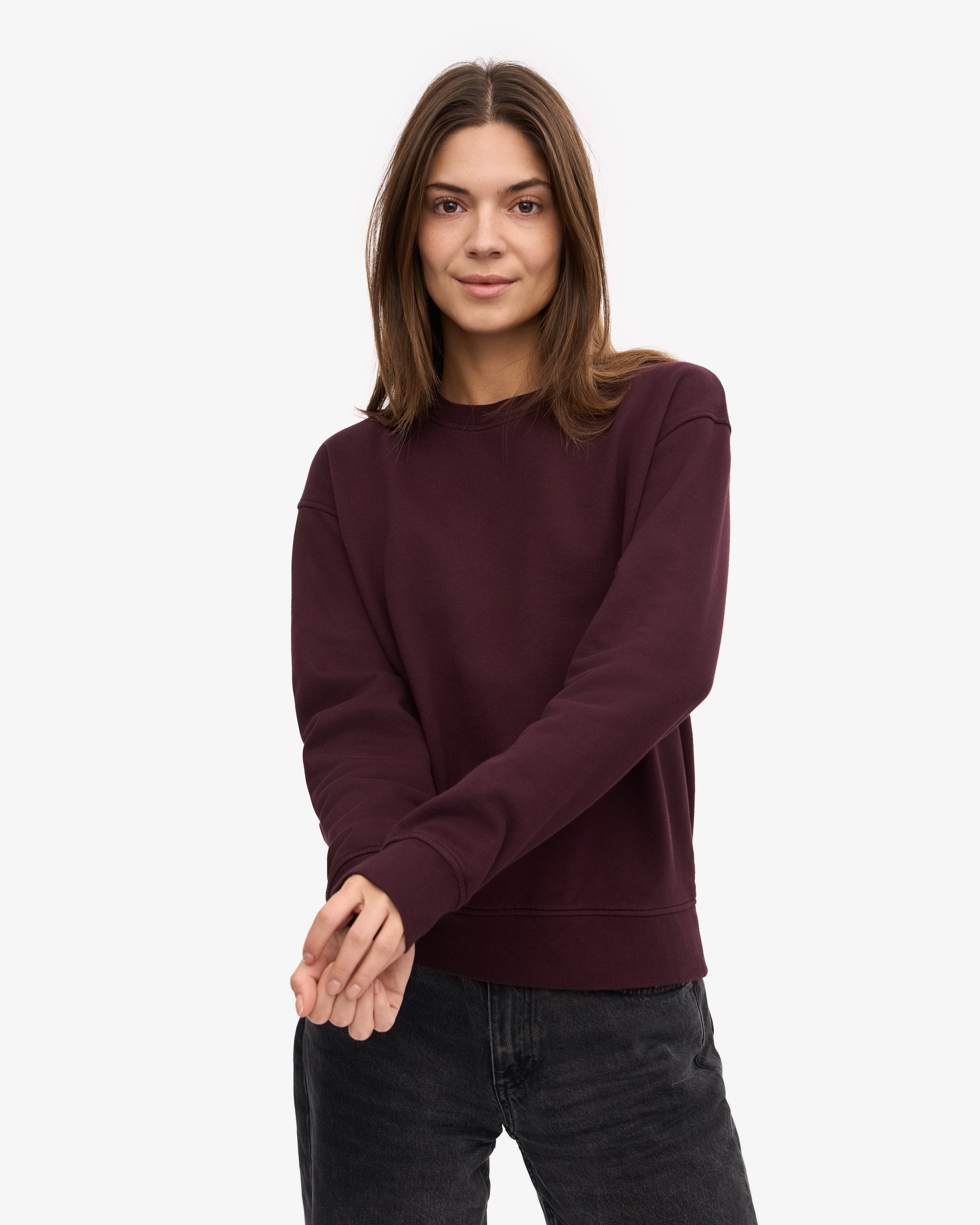 Women's Classic Organic Cotton Crew Neck T-Shirt - Oxblood Red | Soft & Comfortable Casual Wear for Everyday Outfits