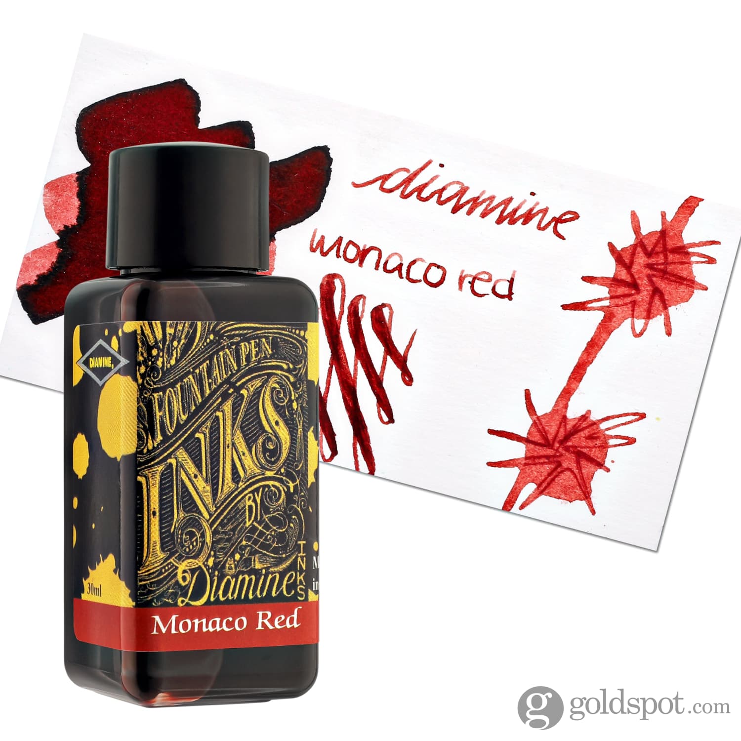 Premium Diamine Monaco Red Fountain Pen Ink Bottle & Cartridges - Vibrant Red Ink for Calligraphy, Journaling & Letter Writing