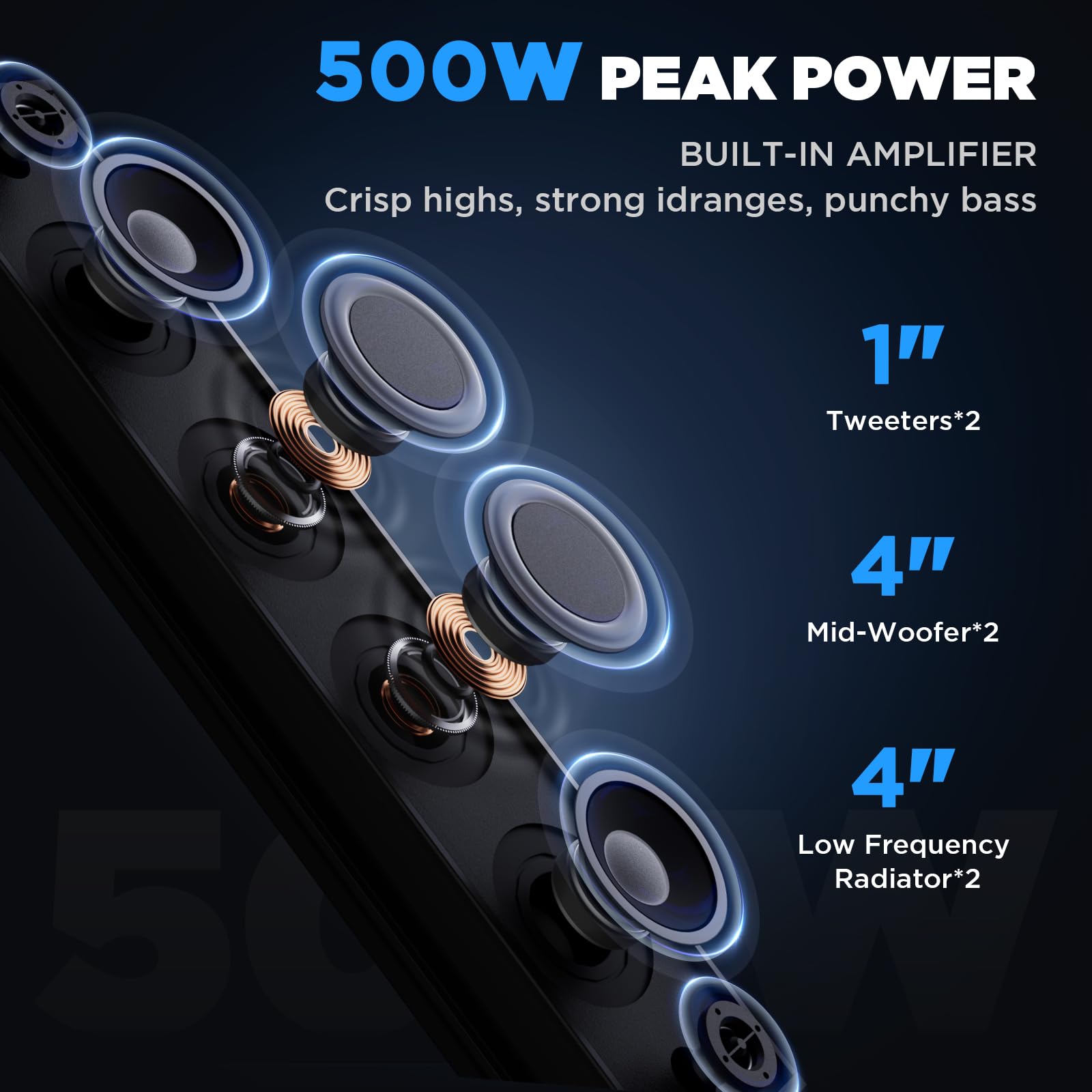 Ehaho 25 Inch UTV Sound Bar with Bluetooth, RGB Lighting & Amplified Power for ATV, SXS, Golf Cart & Marine, Waterproof Speakers for Polaris RZR, Can-Am, Perfect for Off-Road Adventures & Outdoor Parties