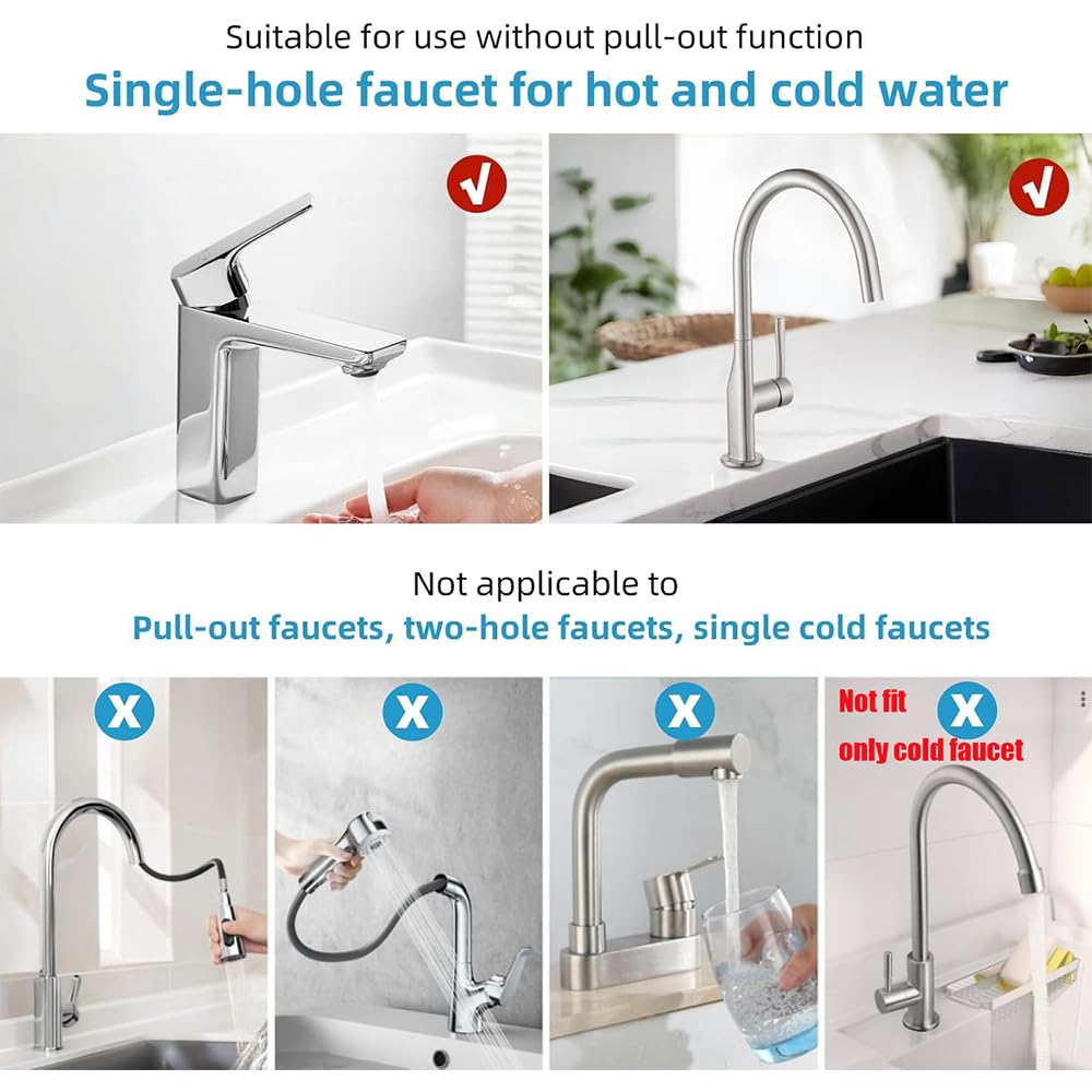 8 Inch Extra Long Shank Faucet Nuts - 20cm Tap Mounting Hardware for Kitchen, Bathroom Sink and Plumbing Fixtures Installation
