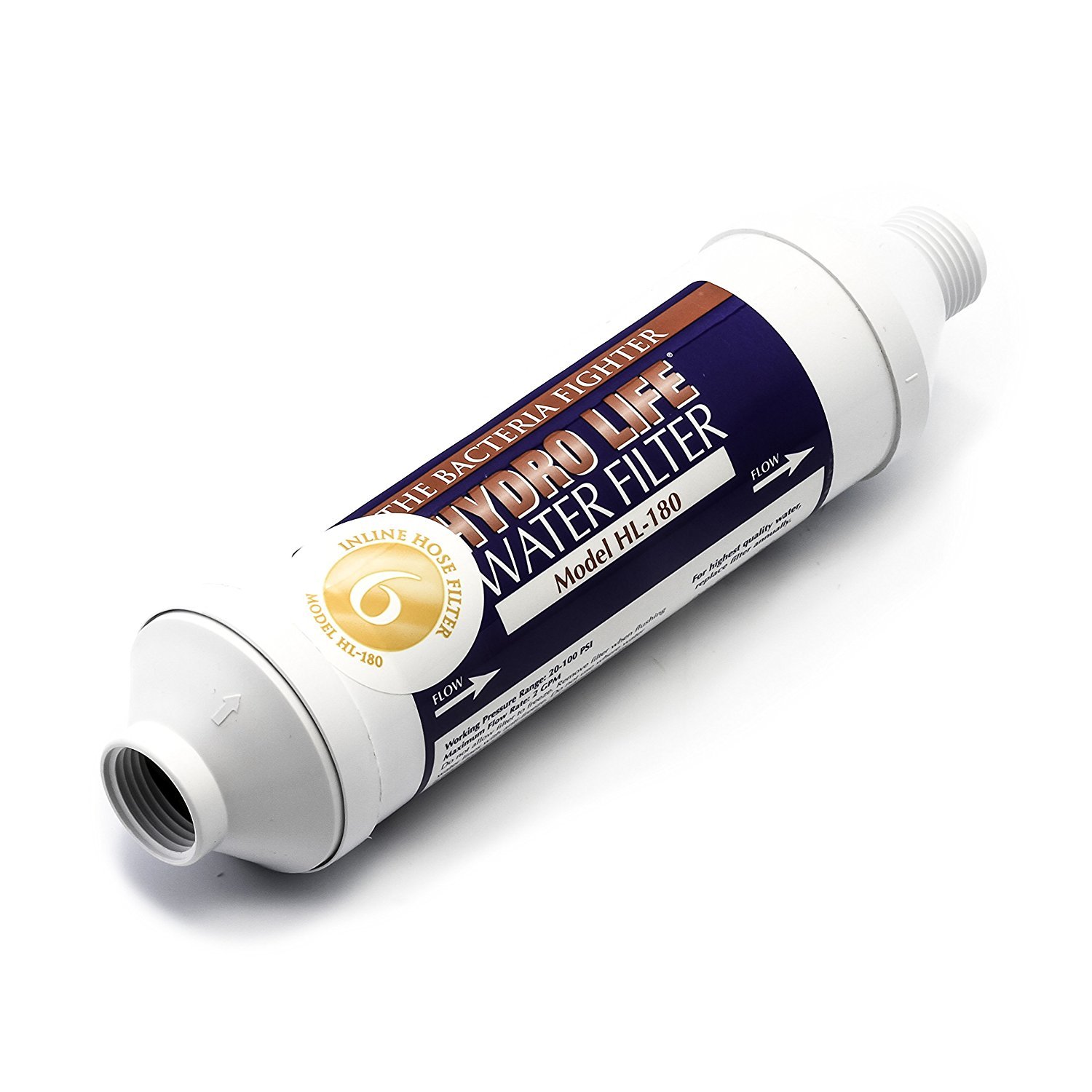 Hydro Life 52133 HL-180 Disposable Inline Water Hose Filter - 10 Micron Sediment Filter for Garden, RV, and Home Water Filtration System