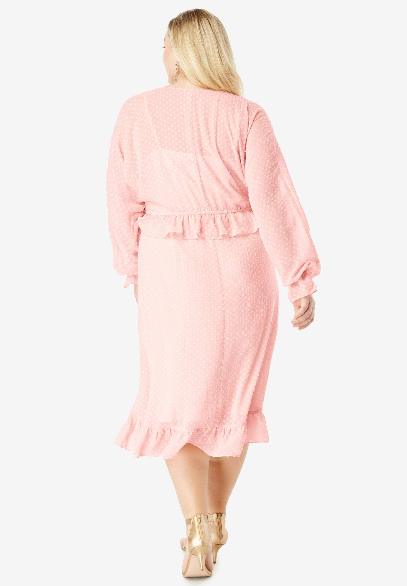 Roaman's Women's Plus Size Ruffle Drawstring Dress with Tassels - Flowy Casual Summer Maxi Dress for Beach, Party & Vacation