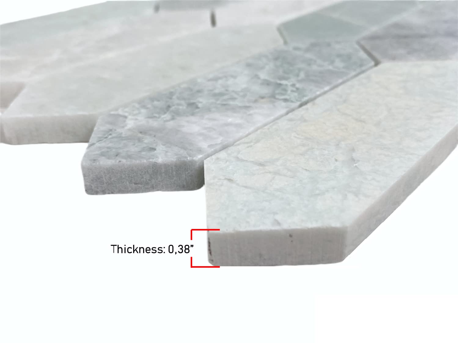 Premium Ming Green Long Picket Pattern Marble Mosaic Tile - Polished Finish for Floor & Wall - 5 Sheet Pack (4.85 Sqft) - Perfect for Kitchen Backsplash, Accent Walls, Bathroom Decor & Modern Interior Design