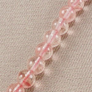 6mm Cherry Quartz Gemstone Beads - 130 Round Beads for Jewelry Making, DIY Bracelets & Necklaces - Healing Crystal for Meditation & Energy Work