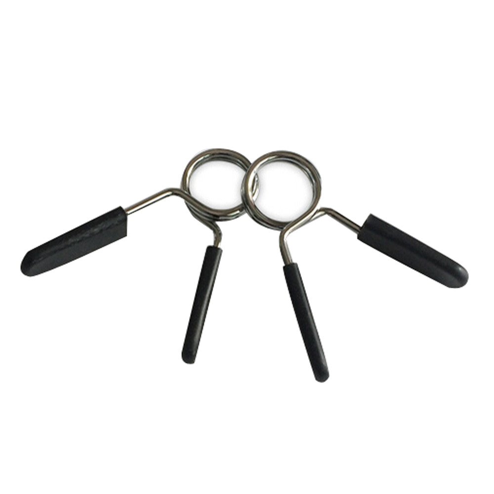 RUIVE 2-Pack 25mm Barbell Clips - Heavy Duty Gym Weight Bar Dumbbell Lock Clamps with Spring Collar - Secure Weight Plates for Weightlifting, CrossFit & Home Gym Workouts