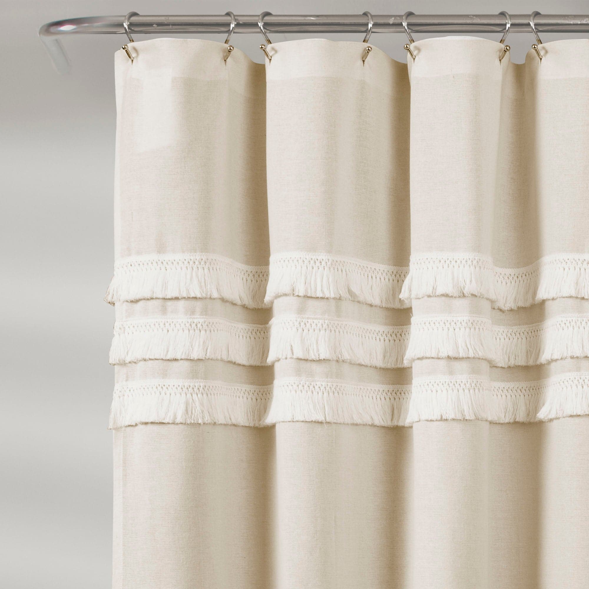 Stylish Ciel Tassel Shower Curtain - Elegant Bathroom Decor with Fringe Details | Perfect for Modern, Boho & Farmhouse Bathrooms