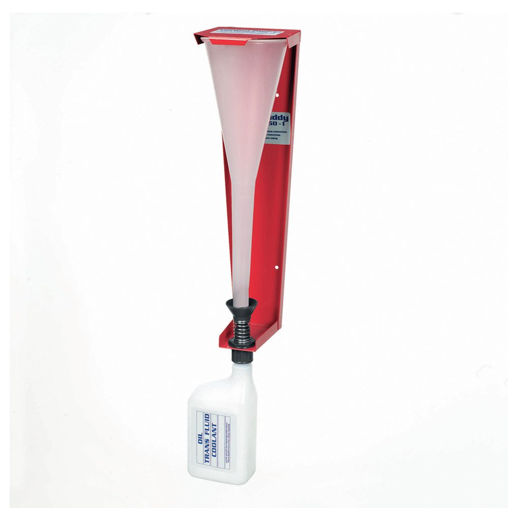 Whiteside Manufacturing Funnel Buddy - Premium Funnel Storage System for Automotive & Home Use (FNLBDY) Silver - Perfect for Oil Changes, DIY Projects & Workshop Organization