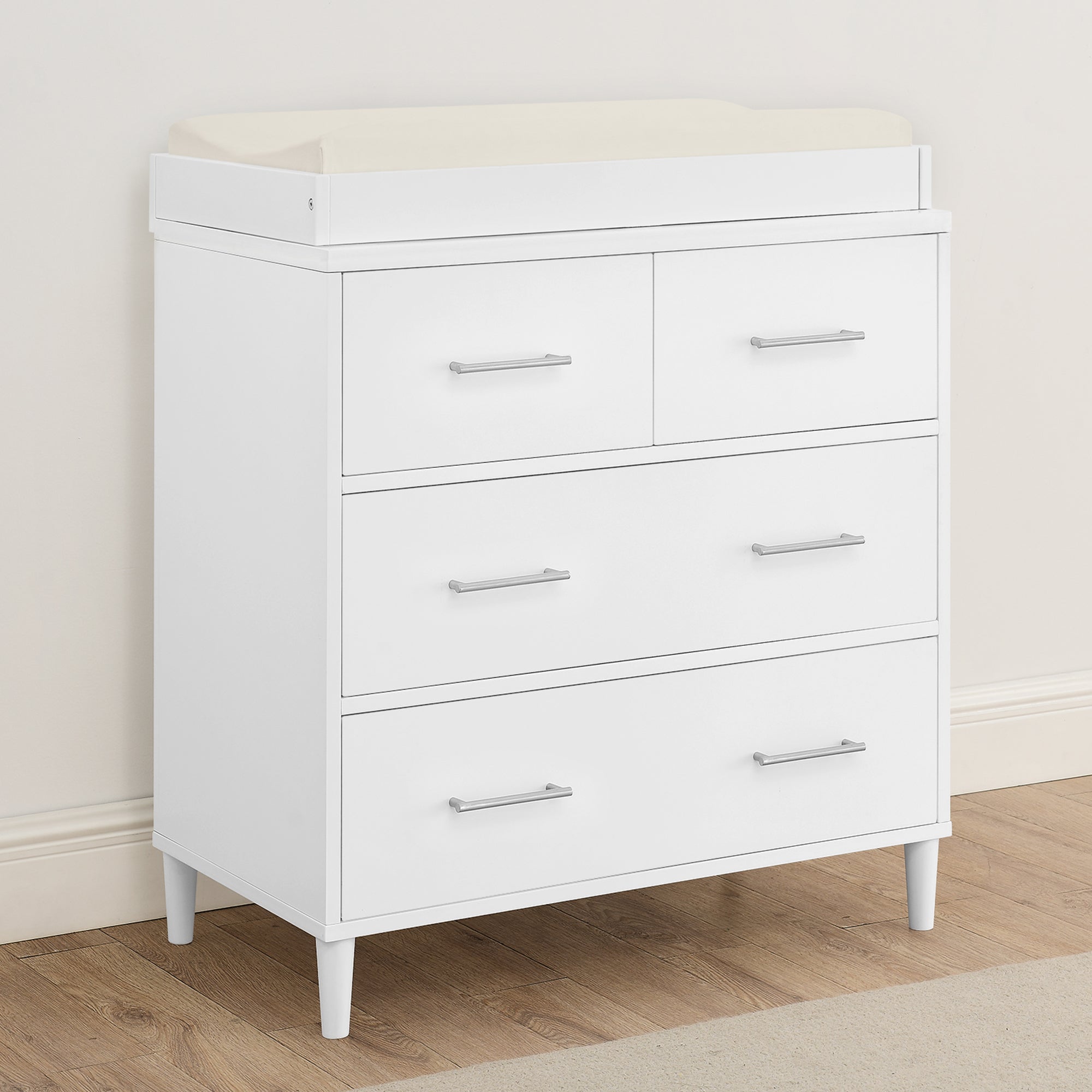 Classic 4 Drawer Dresser with Changing Top & Interlocking Drawers - Nursery Furniture for Baby Essentials Storage & Organization - Perfect for Baby Rooms, Daycare Centers & Nursery Decor