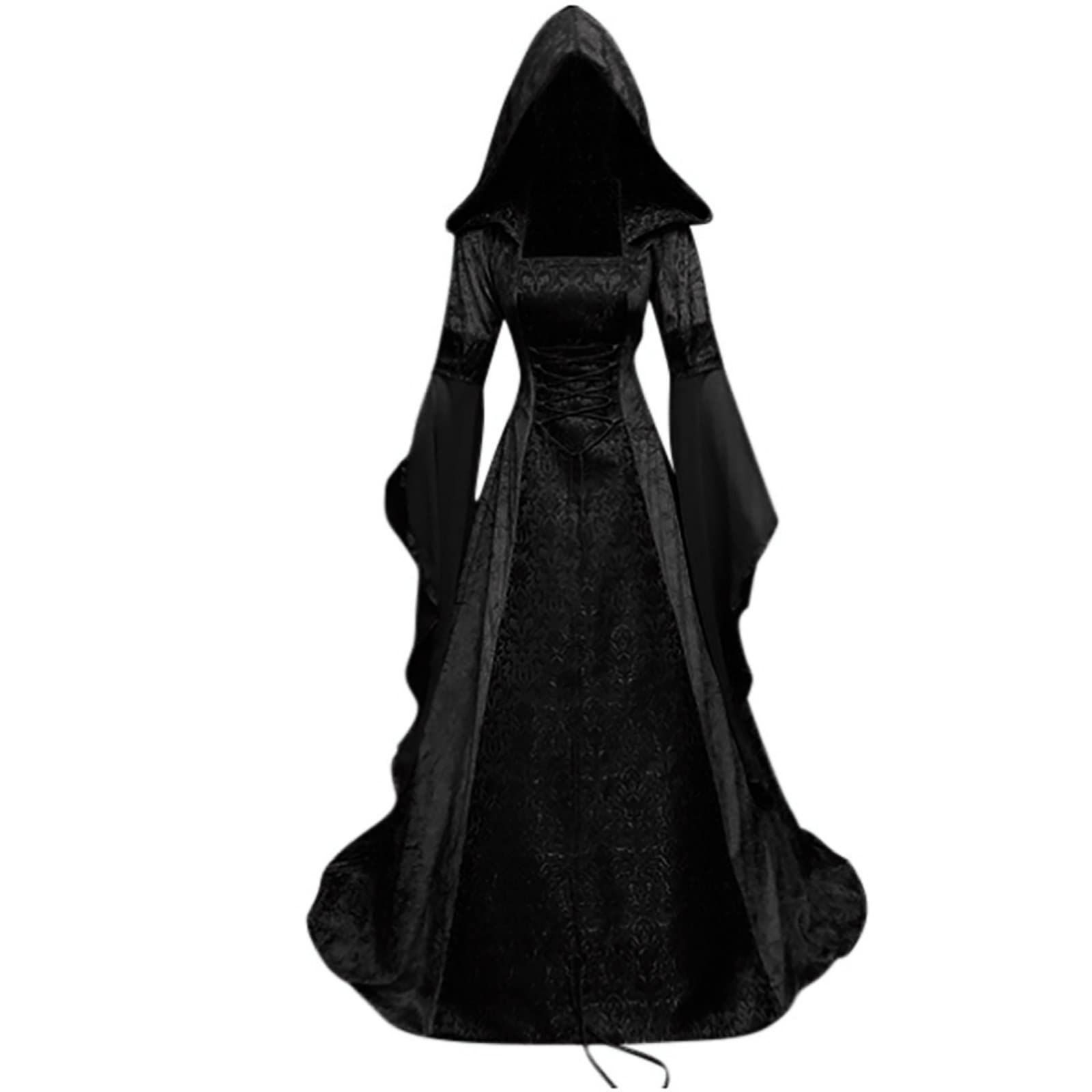 Gothic Medieval Dress for Women - Hooded Victorian Corset Renaissance Costume | Halloween, Cosplay, LARP & Themed Party Outfit