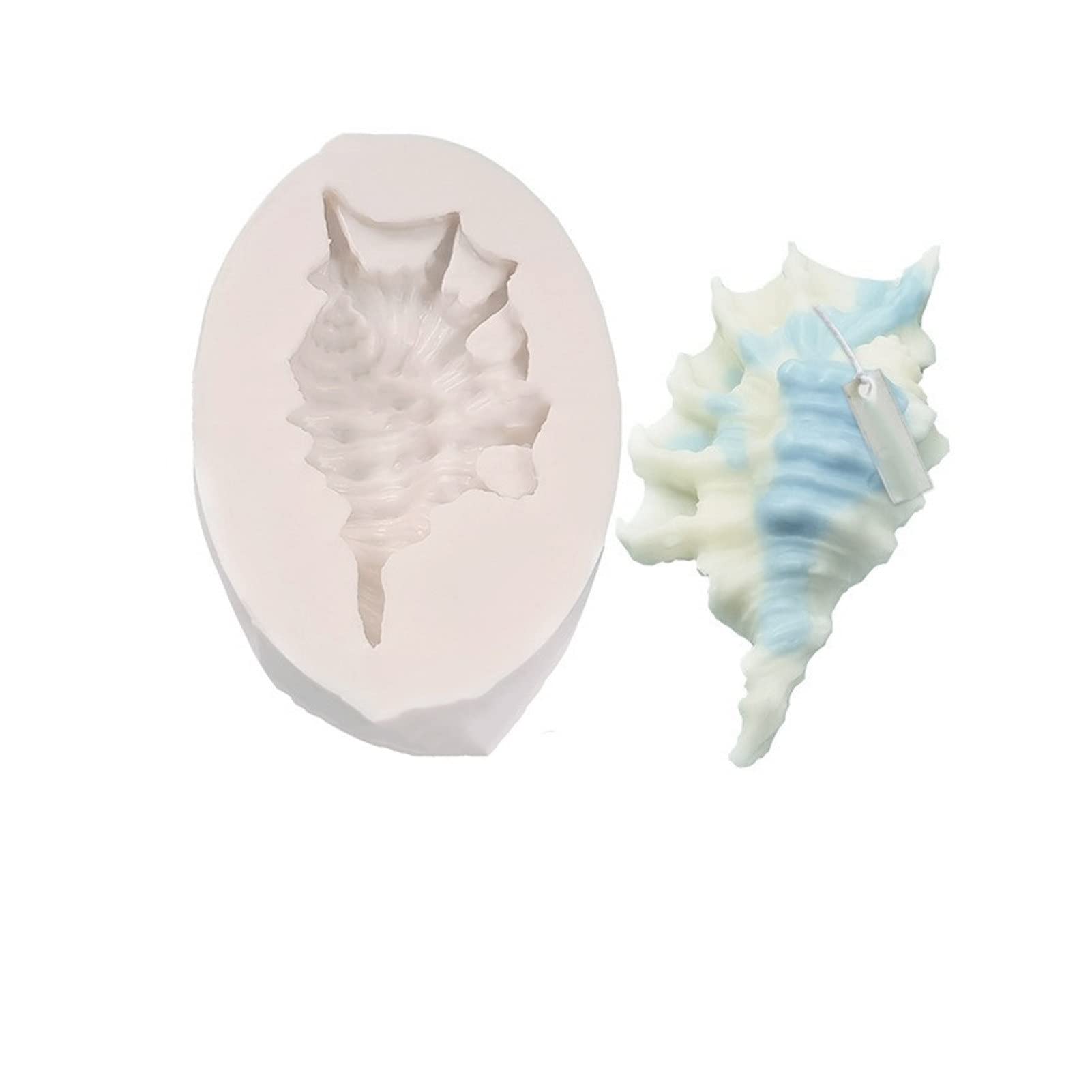 Premium Silicone Candle Mold Set - 3D Seashell Scallop Design for DIY Aromatherapy, Handmade Plaster & Scented Candles (Color: Blue, Size: Medium) - Perfect for Home Decor, Spa Relaxation & Gift Making