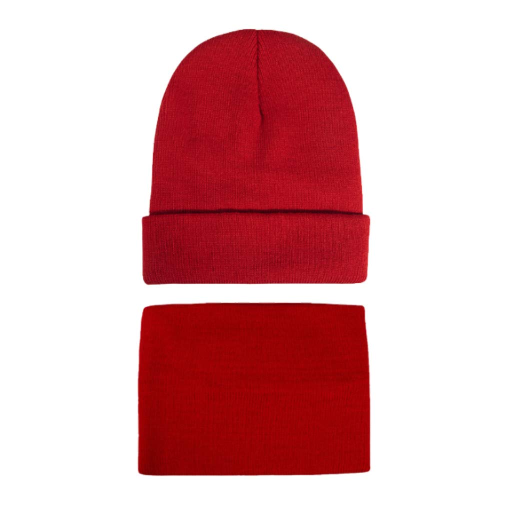 Women's Winter Warm Crochet Cable Knit Beanie Hat and Scarf Set - Trendy Skull Design Baseball Cap for Cold Weather - Red One Size Fits All - Perfect for Outdoor Activities, Snow Sports and Fashion Streetwear