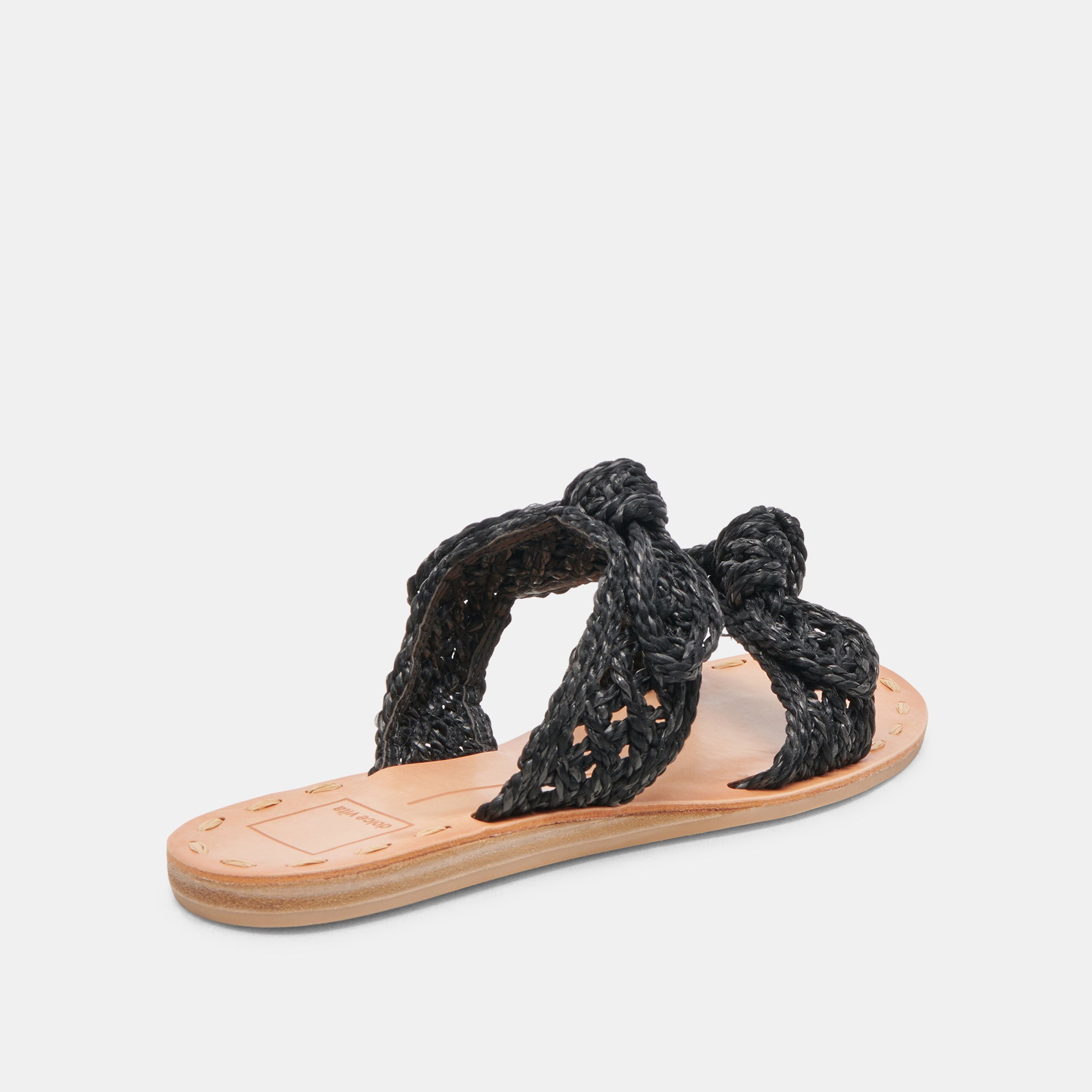 DINAH WIDE SANDALS ONYX RAFFIA - Comfortable Women's Summer Slide Sandals for Beach, Vacation & Casual Outfits