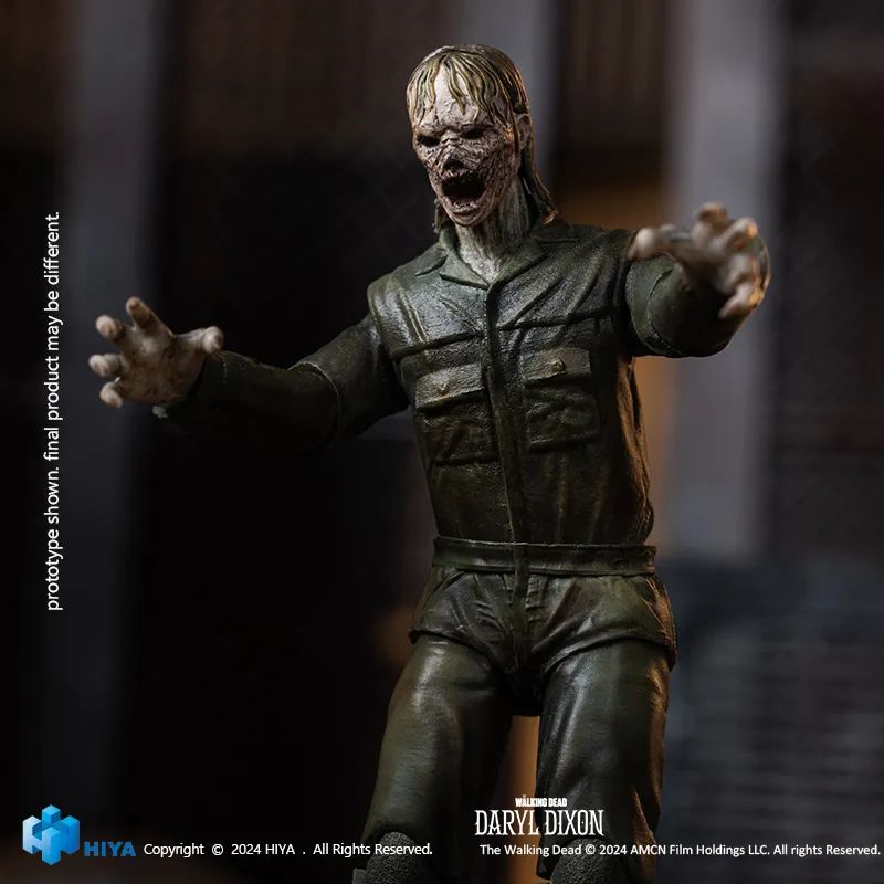PRE ORDER - 1/18 Scale HIYA 4-Inch Action Figure: The Walking Dead Daryl Dixon Dark Eyes Walker Collectible - Perfect for Display, Gift Giving & The Walking Dead Fans Collection