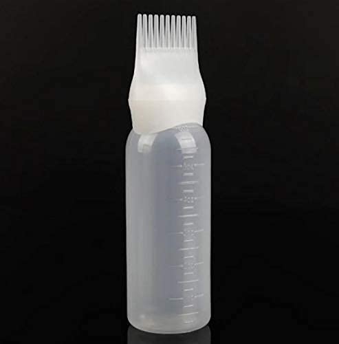 Honest Hair Oil Bottle 120ml - Plastic Dye Applicator Brush & Styling Tool for Hair Coloring (White) | Perfect for Salon Professionals & At-Home Hair Care