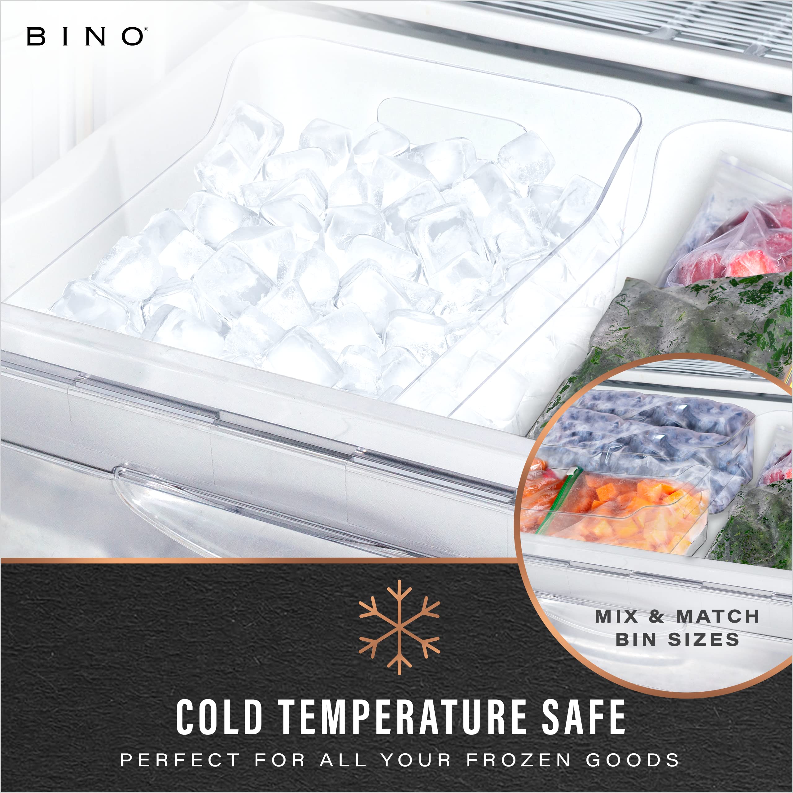 BINO Plastic Storage Bins for Home & Kitchen Organization - Small Multi-Use Organizer Bins with Built-in Handles, BPA-Free - Perfect for Pantry, Fridge, Freezer & Closet Storage | The SOHO Collection