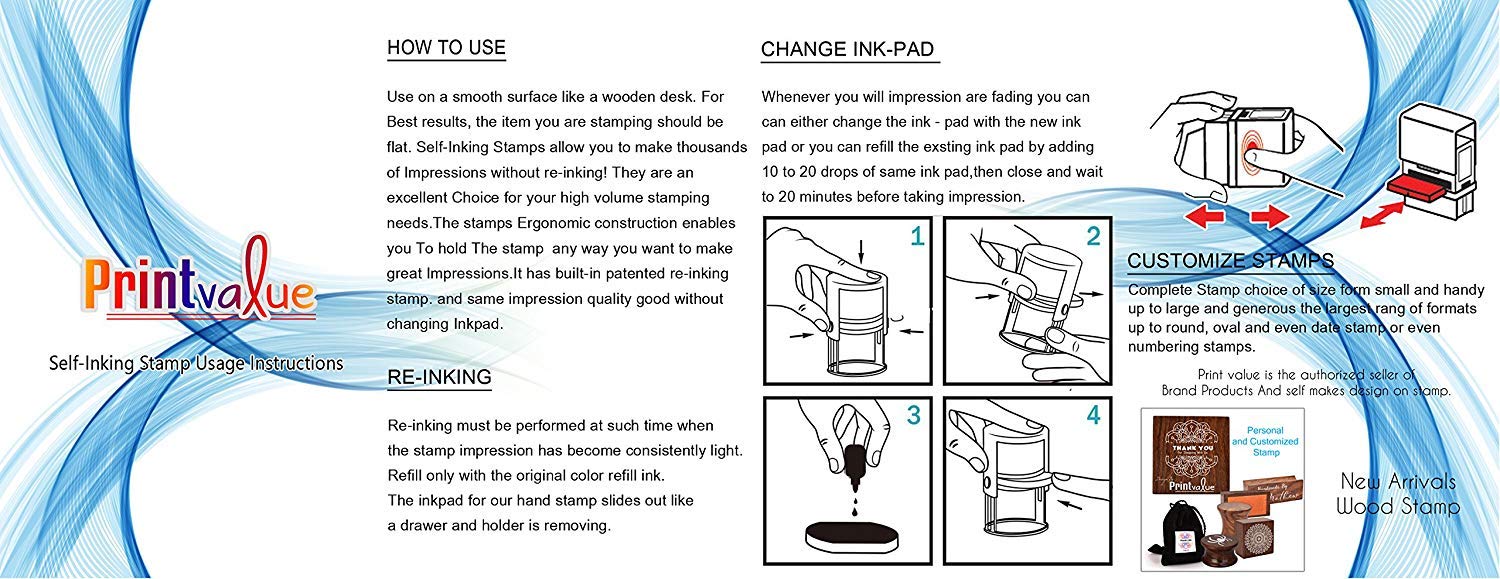Alphabet Self-Inking Stamp for Paper & Documents - Office & Craft Use