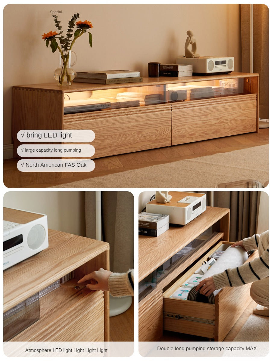 Modern Oak Solid Wood Storage Sofa Set - Log Style Combination Furniture for Living Room, Bedroom & Home Office