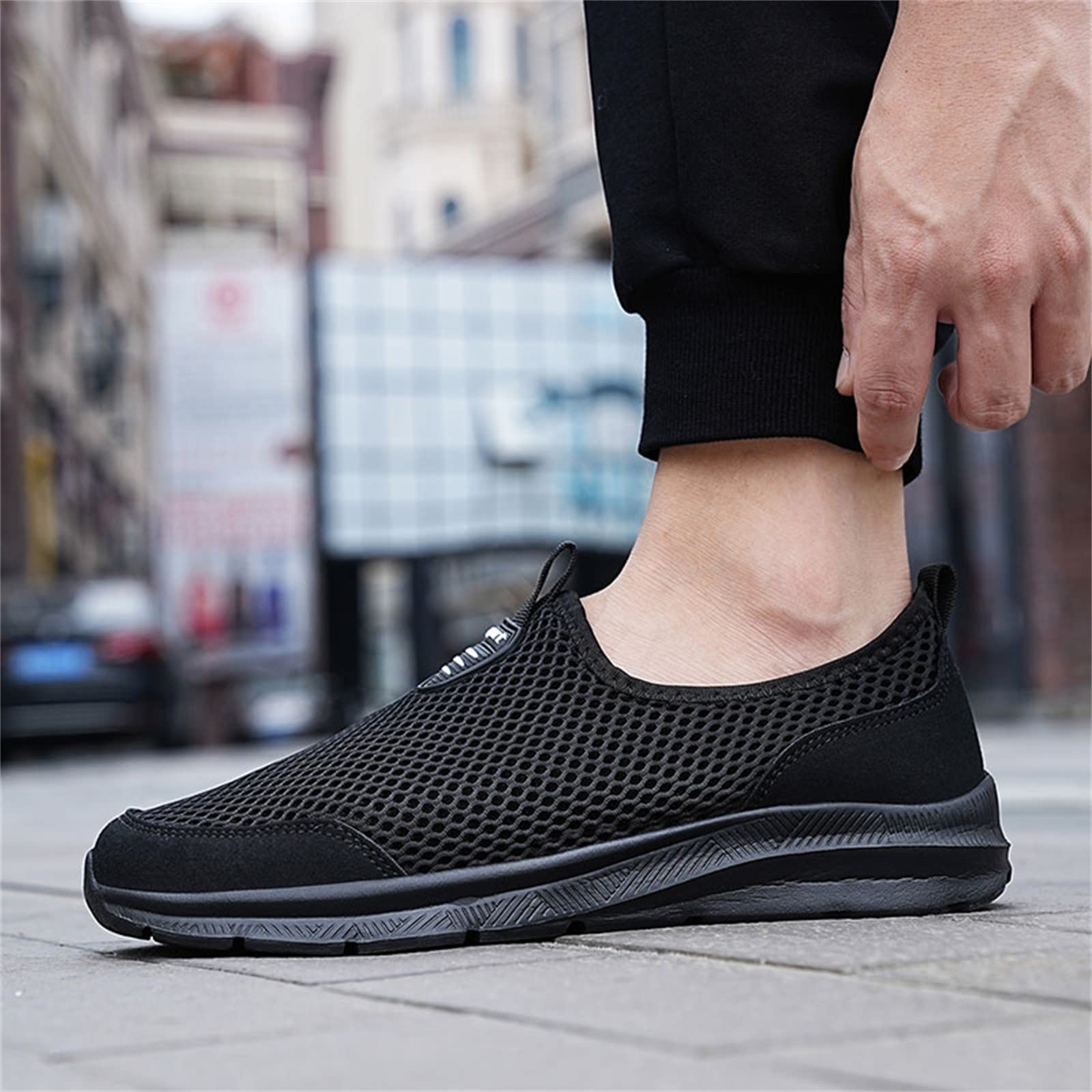 Women's Lightweight Running Shoes - Non-Slip Slip-On Tennis Sneakers for Women | Comfortable White & Red Casual Wedge Loafers | Perfect for Jogging, Gym Workouts & Everyday Wear