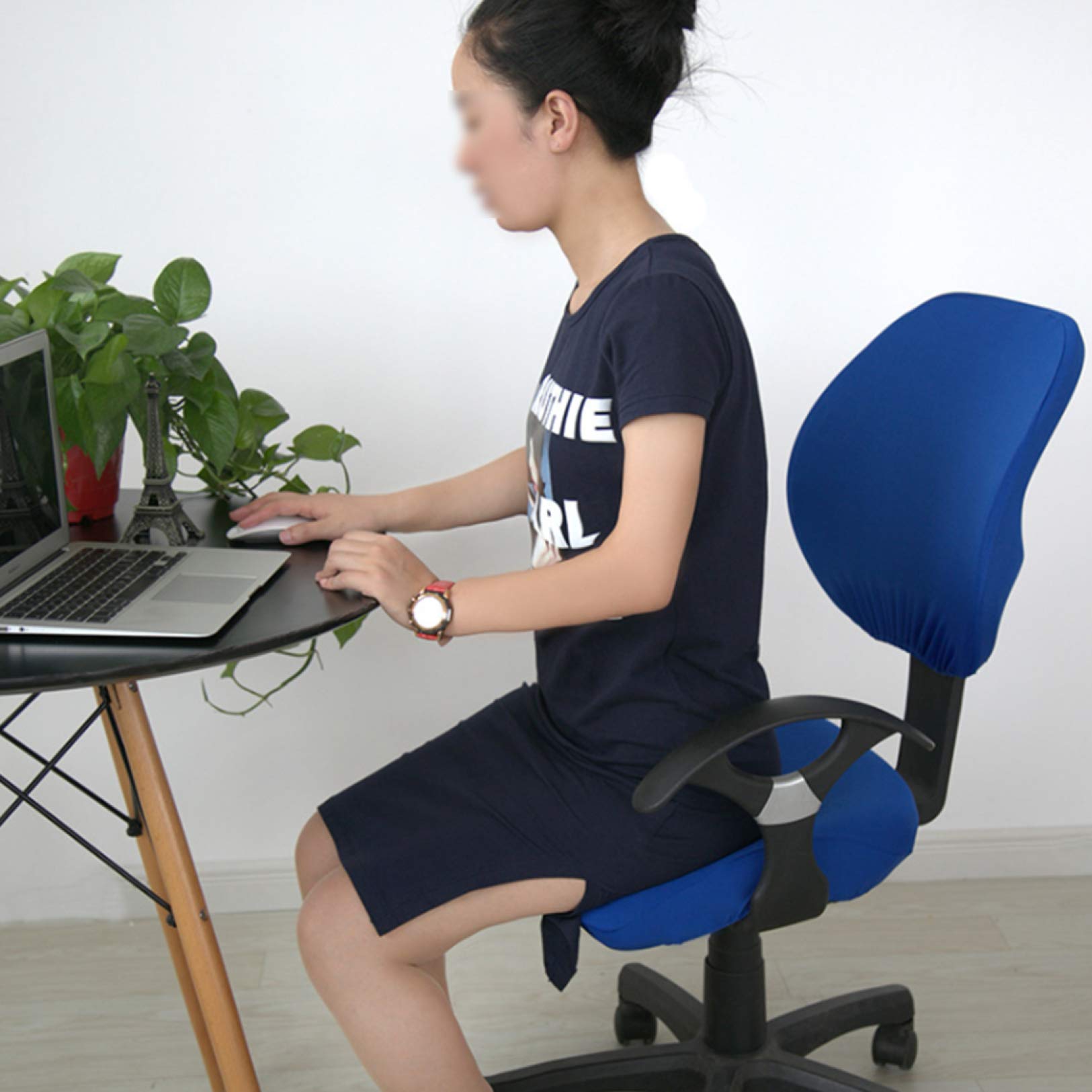 KKONION Stretchable Office Chair Cover - Removable Washable Swivel Armchair Protector for Computer Desk Chairs | Perfect for Home Office, Gaming & Workspace