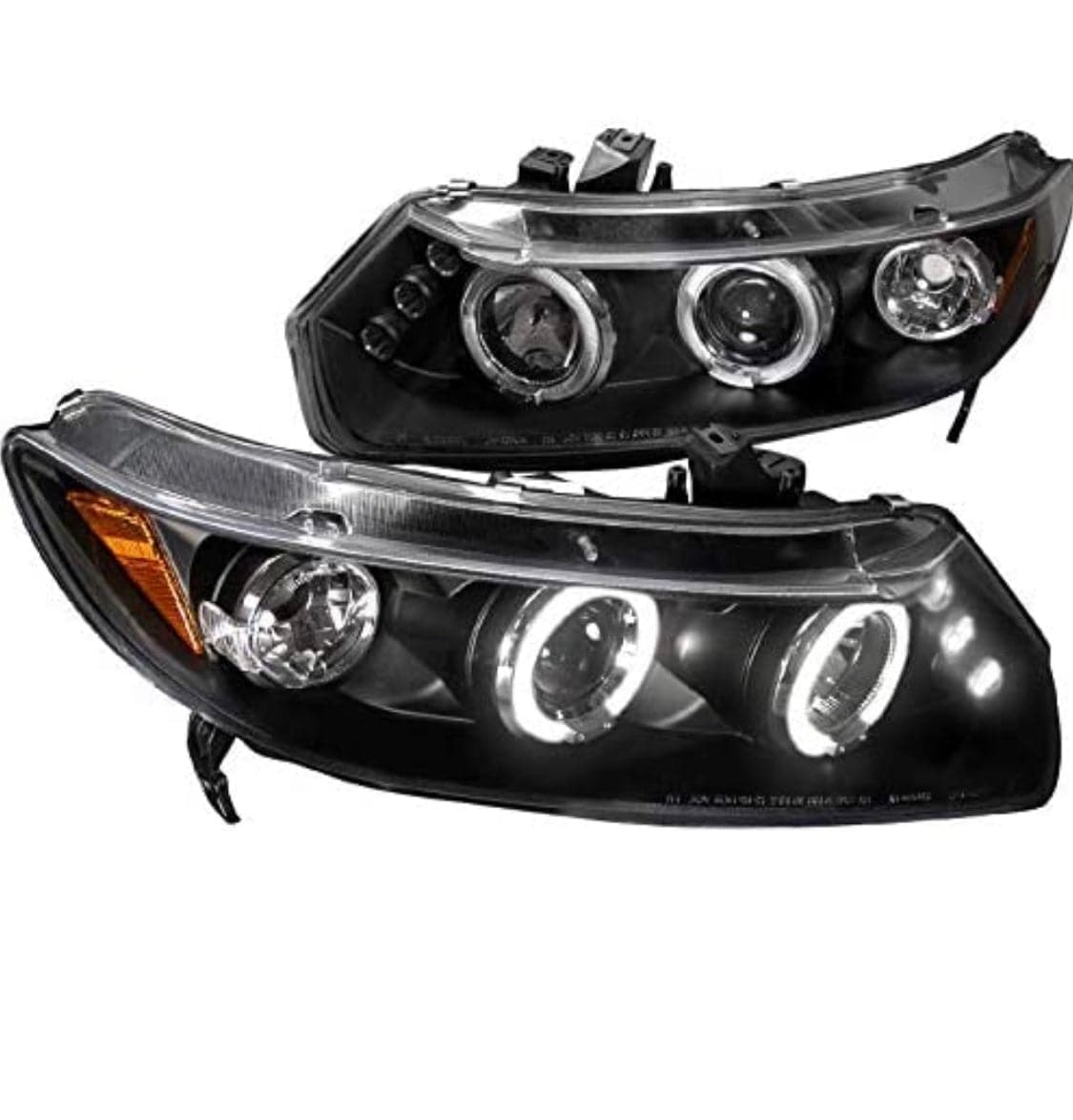 2006-2011 Honda Civic Coupe 2dr Headlight Assembly with Projector & Halo LED - Replacement Headlight Housing Kit for Improved Night Driving & Style Upgrade