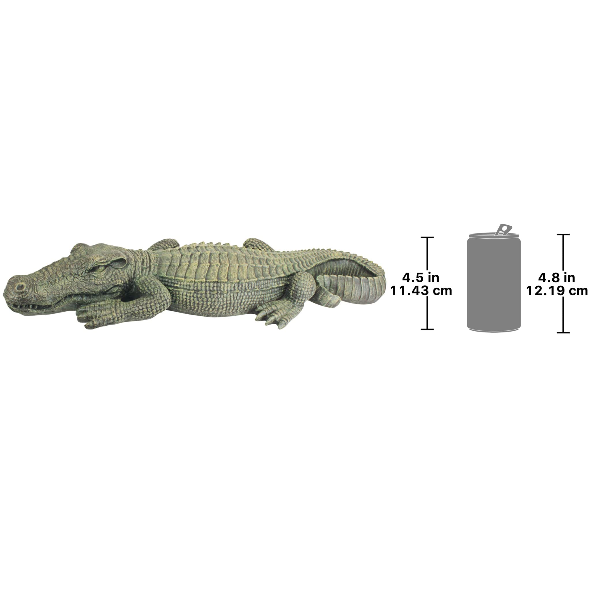 Design Toscano Large 37-Inch Swamp Beast Alligator Crocodile Outdoor Garden Statue - Cast Stone Resin with Reptile Green Finish for Lawn, Yard, and Poolside Decor