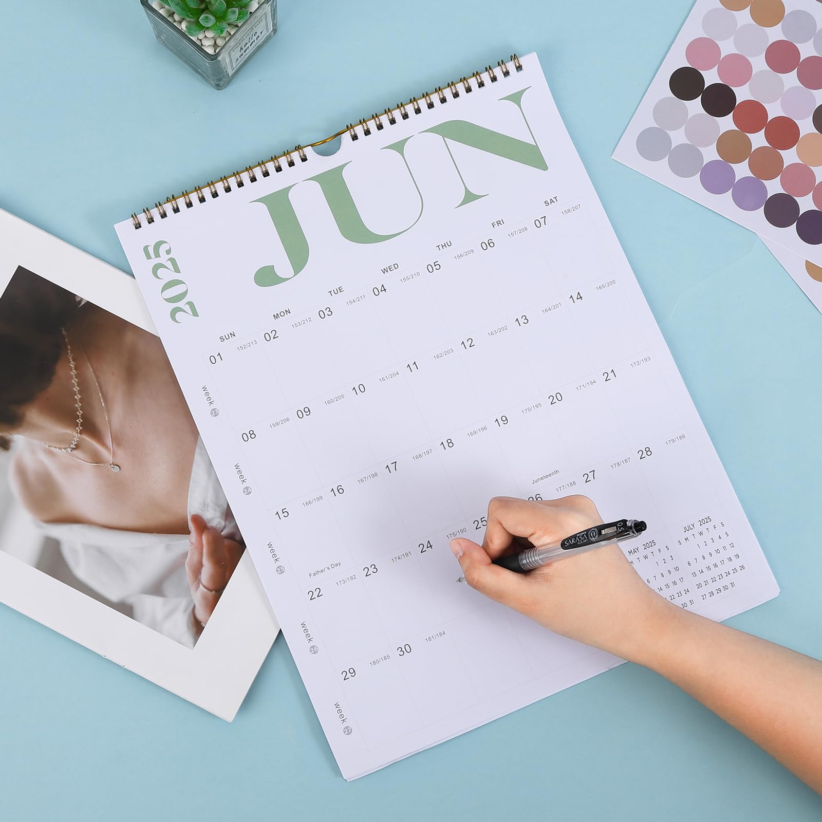 BORN FAIR 2024-2025 Wall Calendar - 18 Month Planner from July 2024 to December 2025 with Julian Dates, Large 14