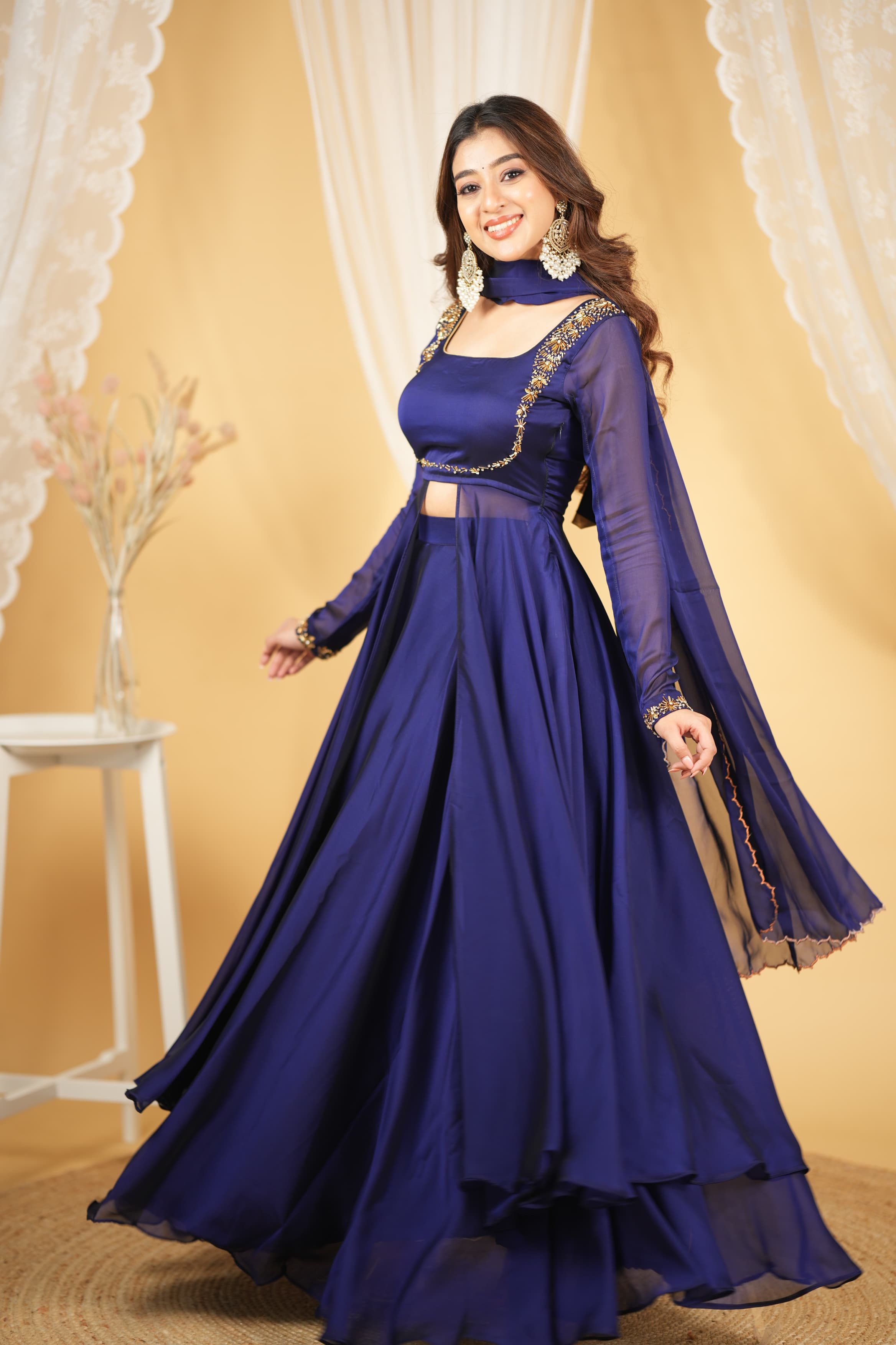 DD692 Manisha Series 2 Premium Designer Slit Anarkali with Skirt - Elegant Indian Ethnic Dress for Weddings, Parties & Festive Occasions