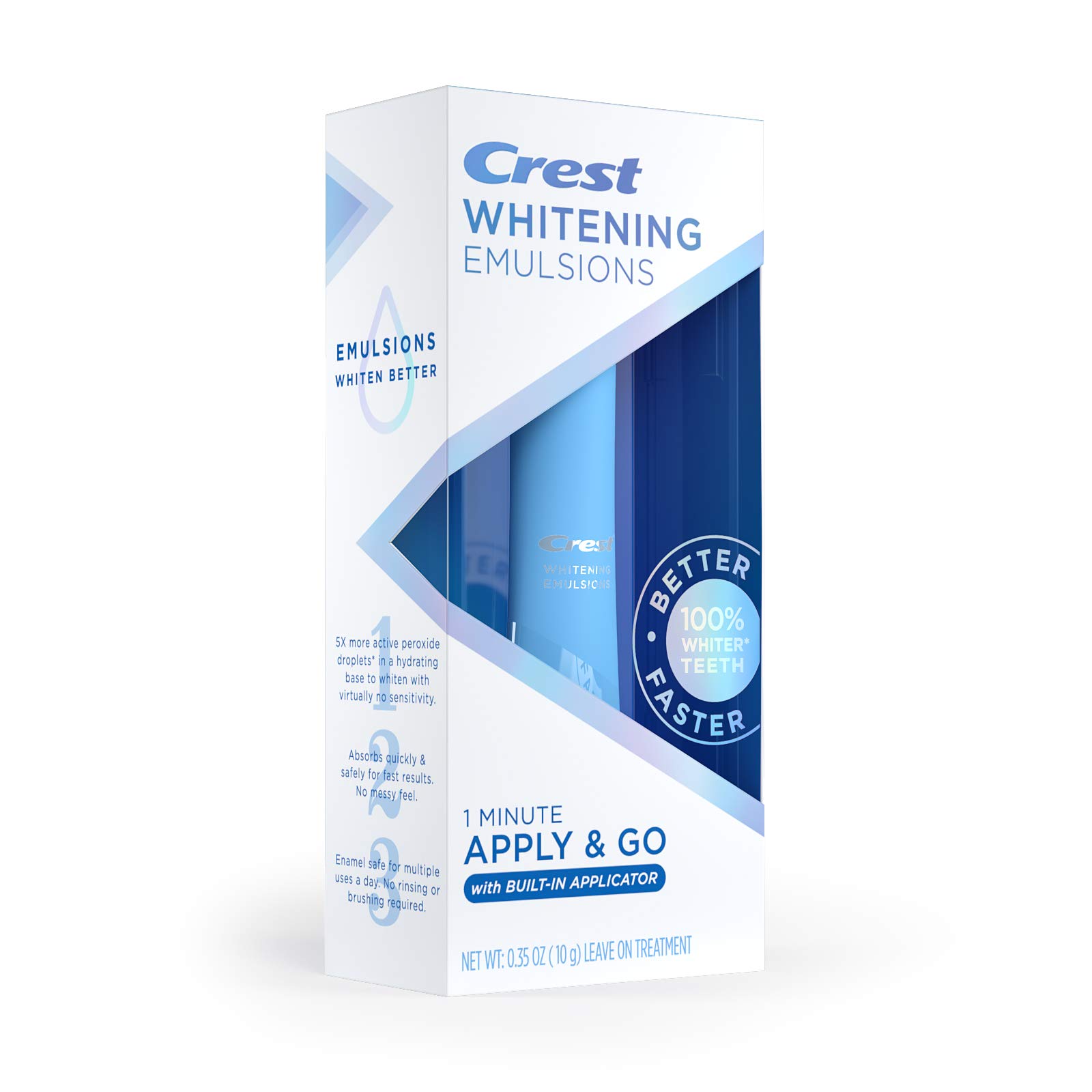 Crest Whitening Emulsions On-the-Go Teeth Whitening Gel Pen - 0.35 Oz (10g) for Fresh Breath & Stain Removal - Perfect for Travel, Work & Daily Use