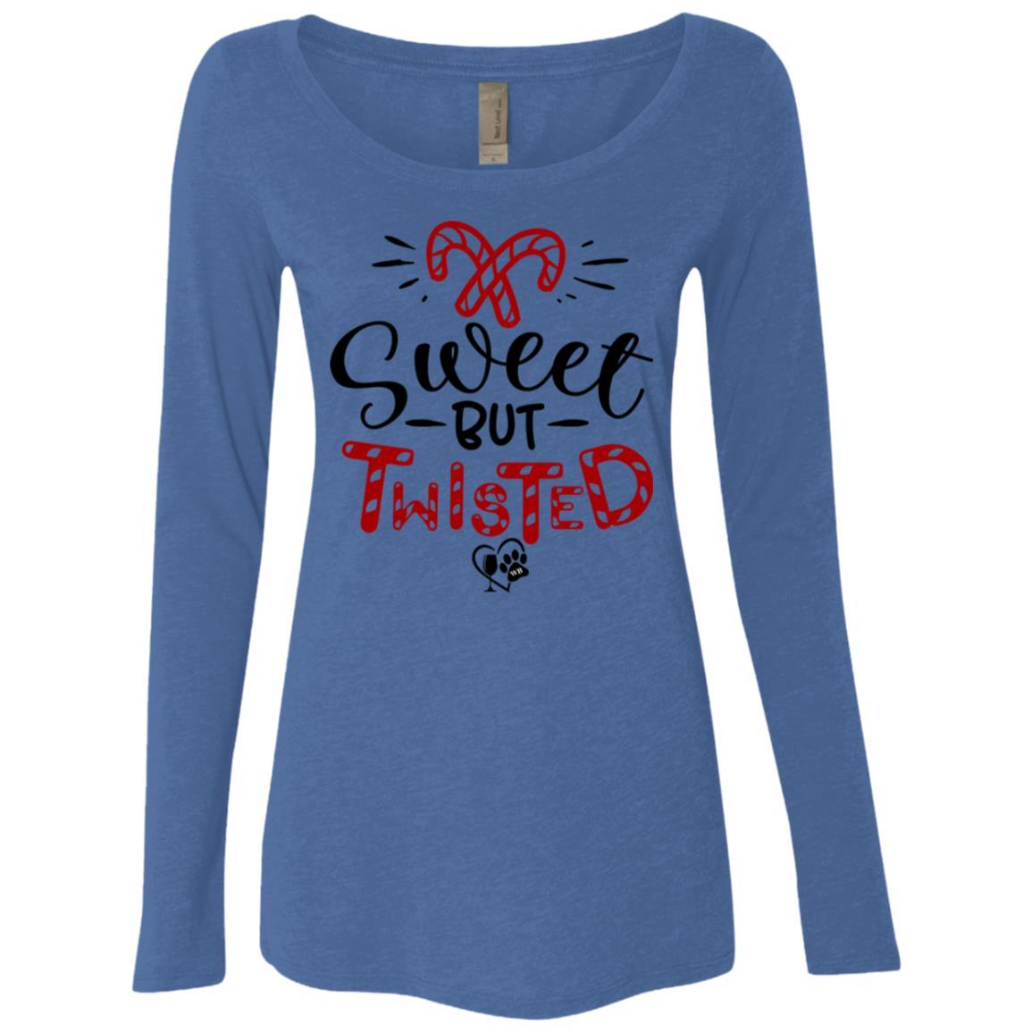 WineyBitches.Co Women's Long Sleeve Scoop Neck Tri-Blend T-Shirt - Soft & Comfortable for Casual Wear, Layering, and Everyday Outfits